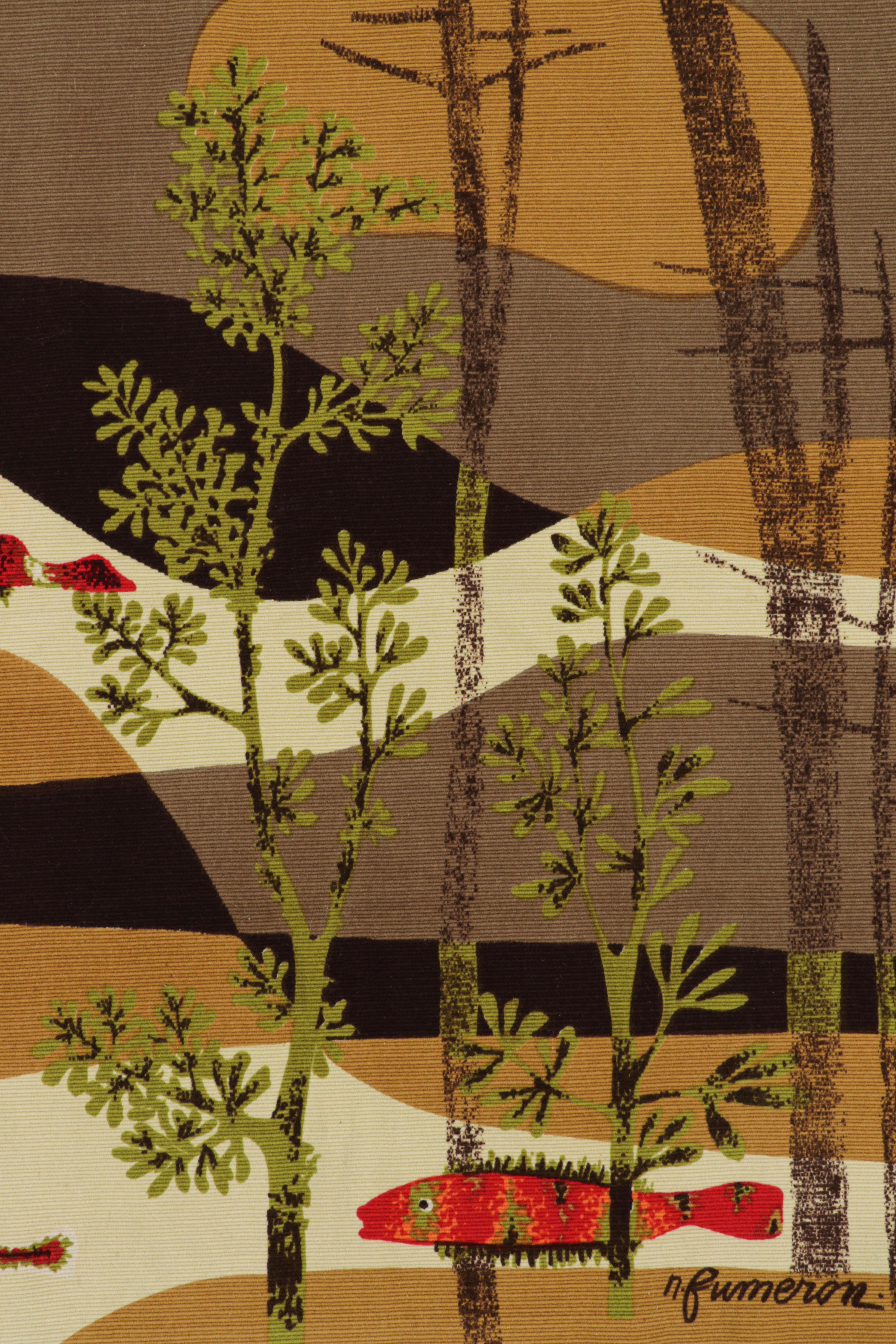 Vintage René Fumeron Pictorial Tapestry “Calypso”  Rug & Kilim In Good Condition For Sale In Long Island City, NY