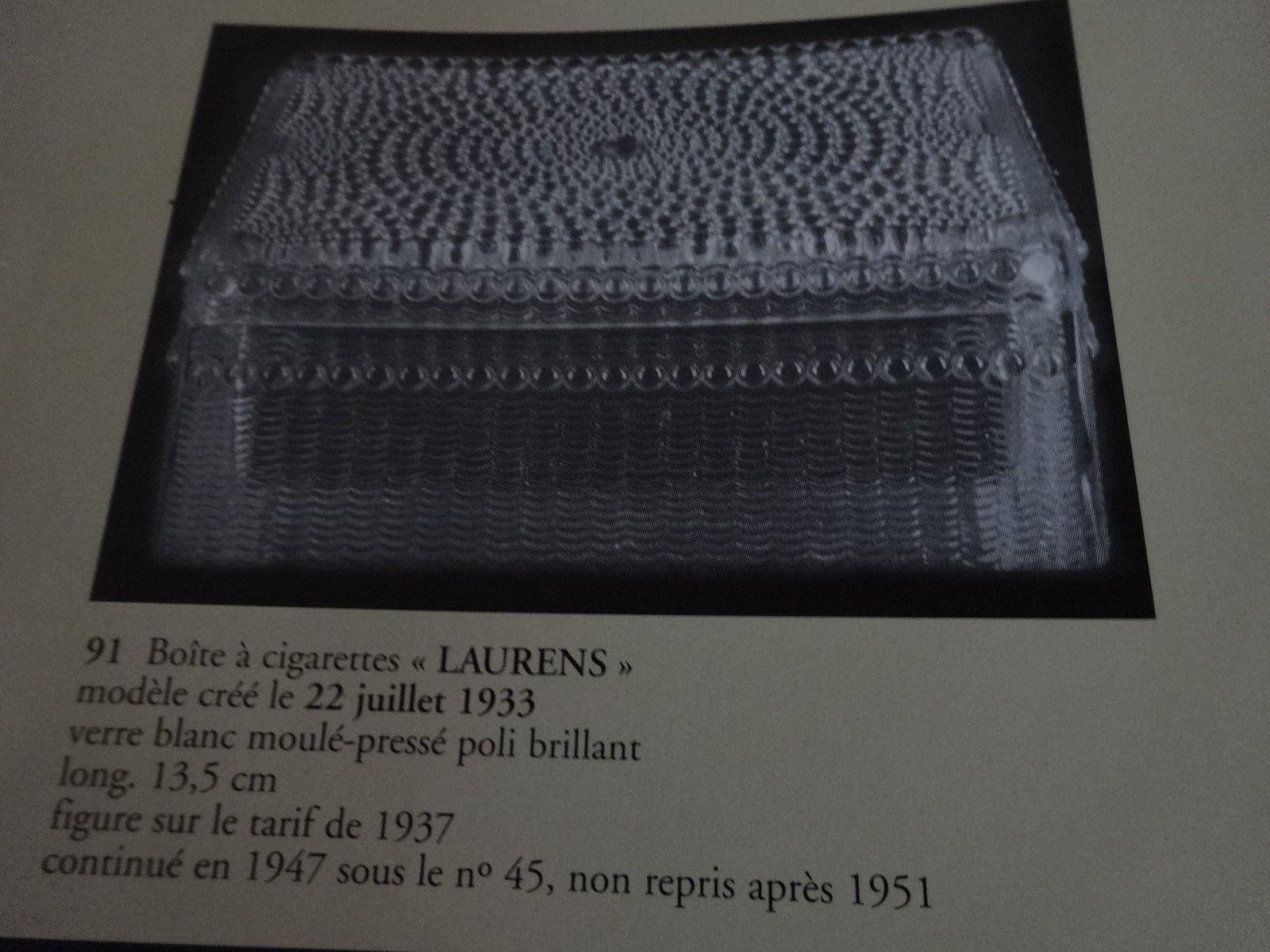 Glass Vintage Rene Lalique Box Laurens, circa 1933 For Sale