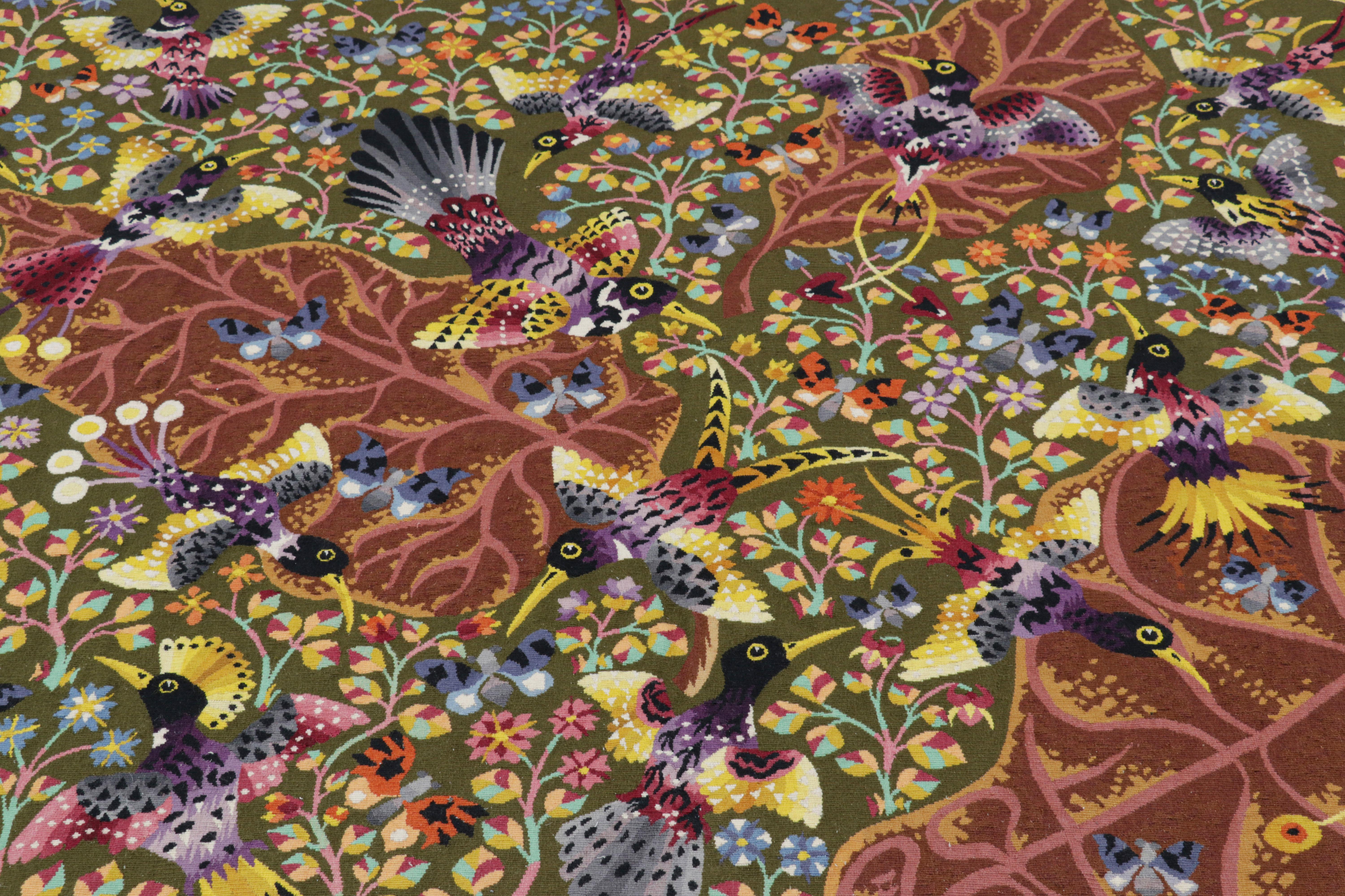 This 5x7 vintage Aubusson tapestry is a rare and special new curation from Rug & Kilim—a signed mid-century original by French artist Rene Perrot, handwoven in wool and originating from France circa 1950-1960. 
 
On the Design:

This design