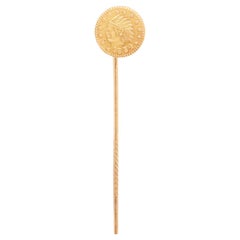 Vintage Replica 1854 'Indian Princess' $3 Gold Coin Stickpin