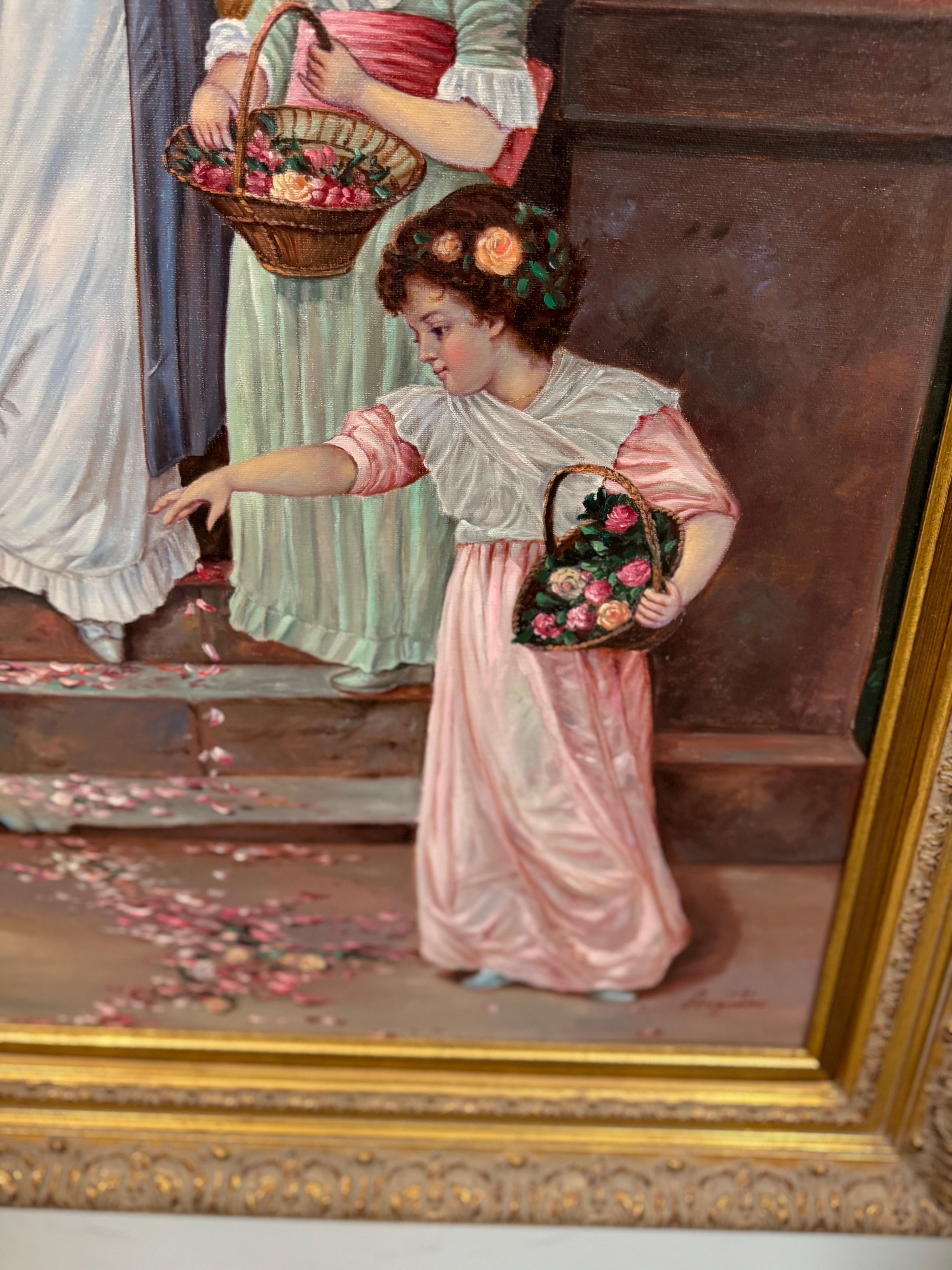 Vintage painting after Frederick Morgan off for the honeymoon painting For Sale 3