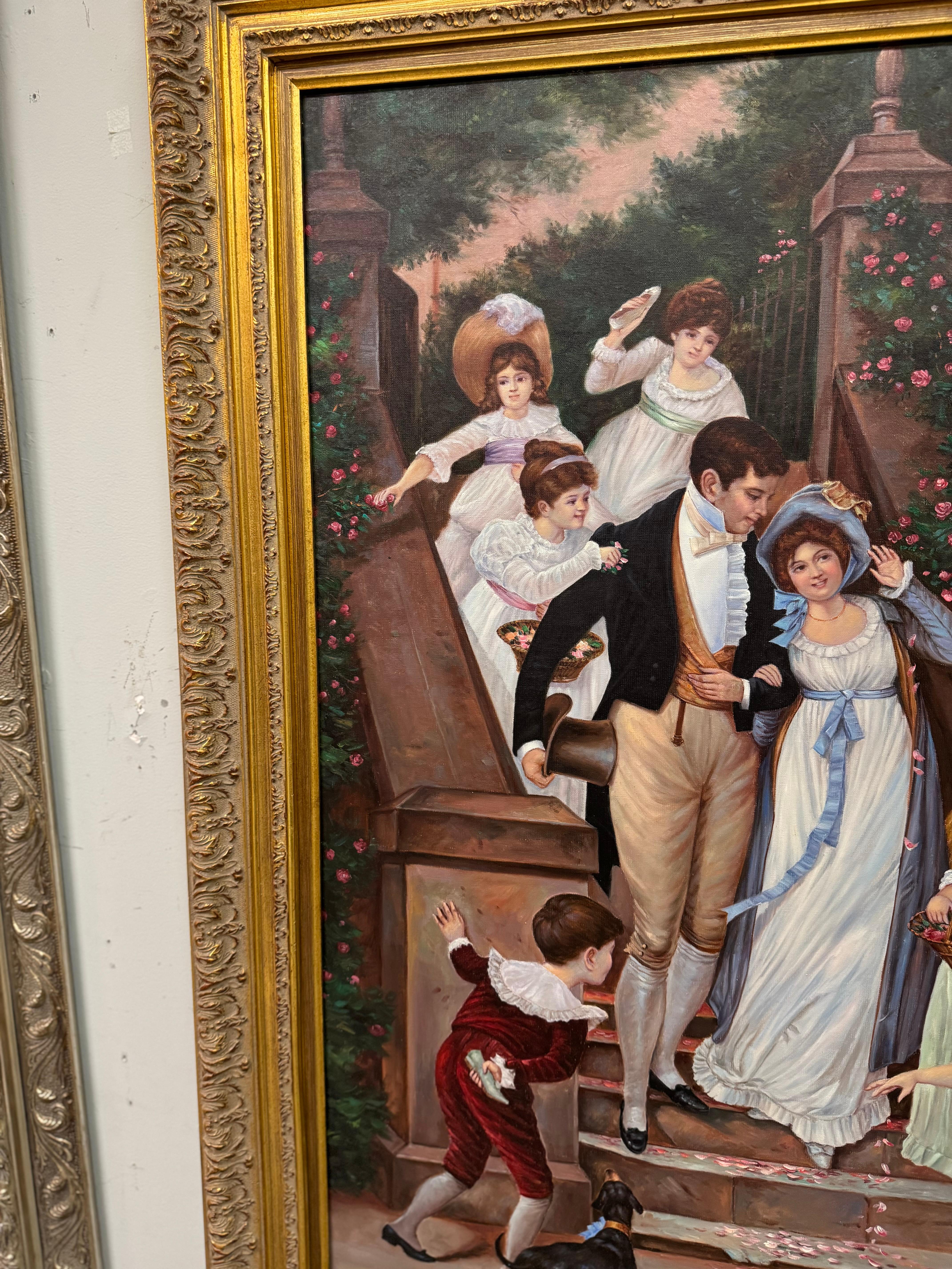 Vintage painting after Frederick Morgan off for the honeymoon painting For Sale 4