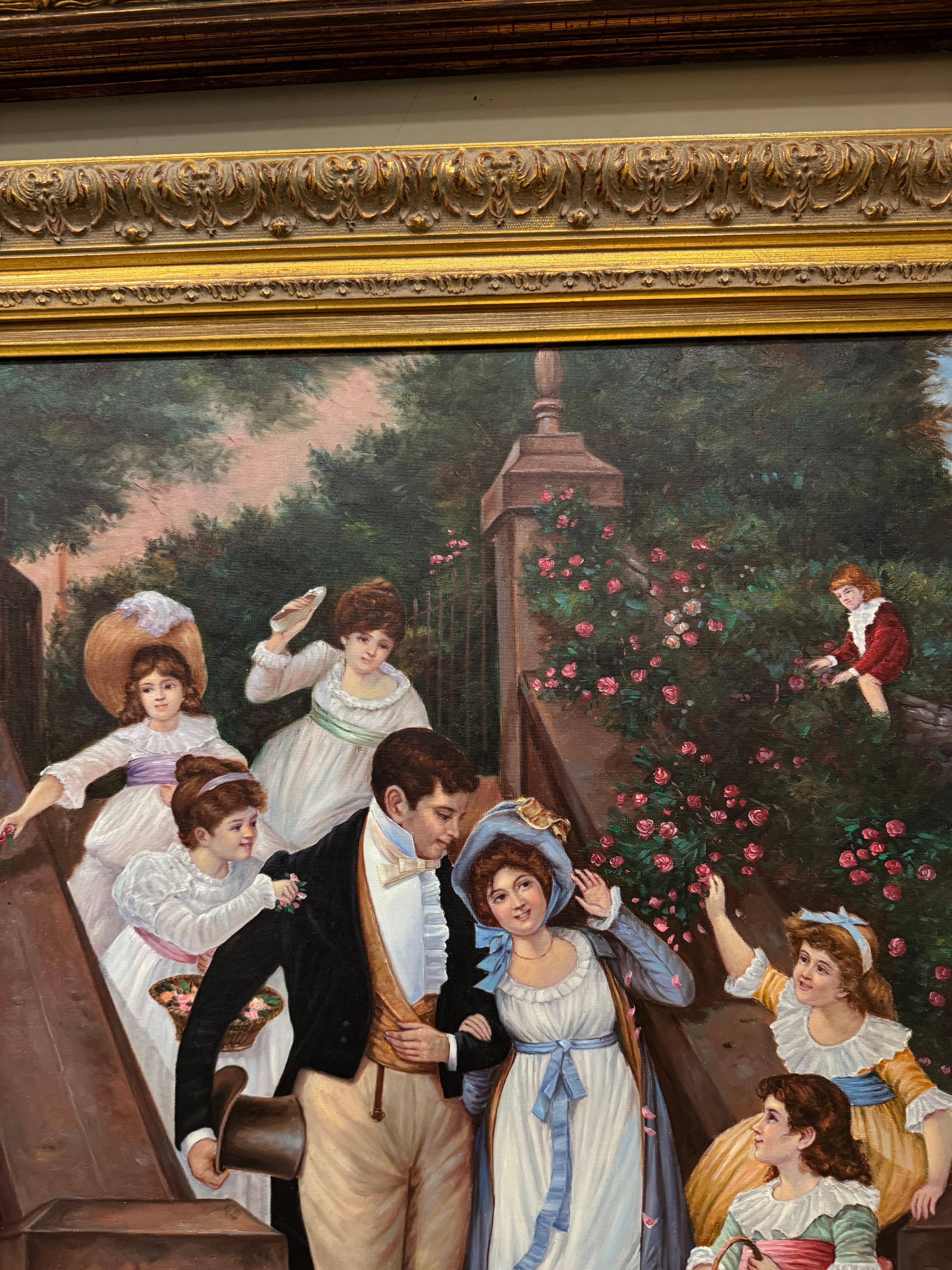 Vintage painting after Frederick Morgan off for the honeymoon painting For Sale 6