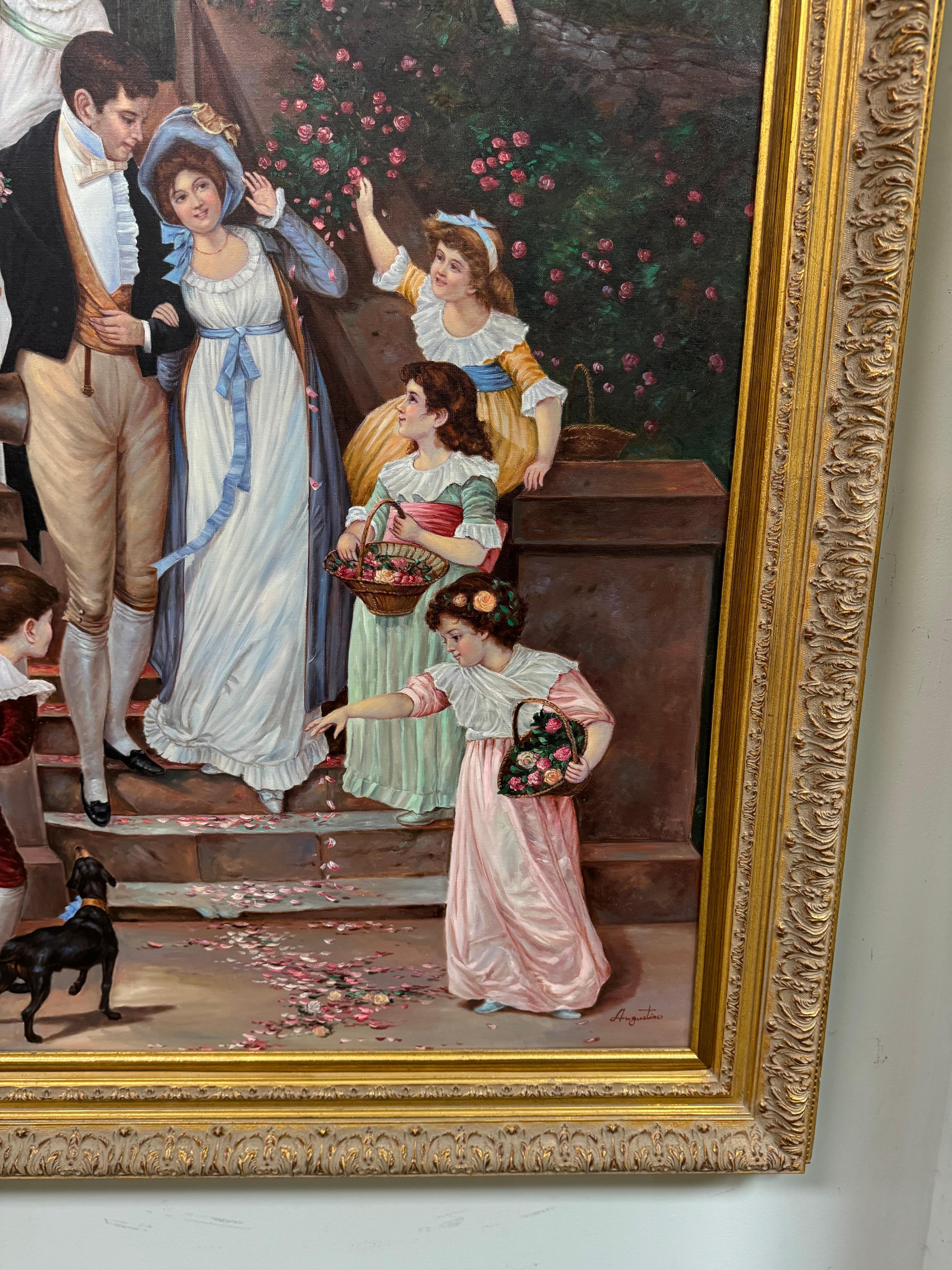 Vintage painting after Frederick Morgan off for the honeymoon painting For Sale 8