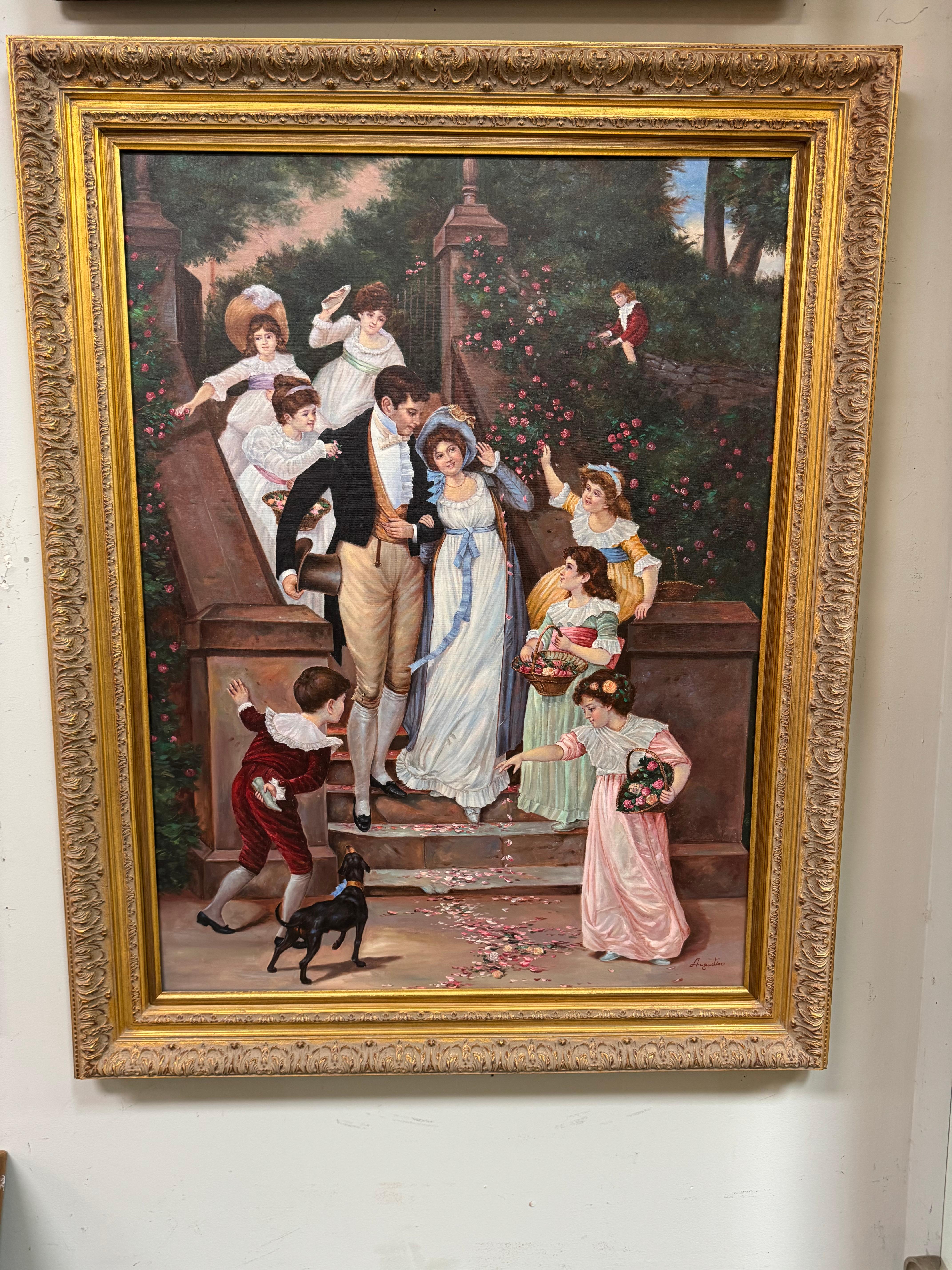 Vintage painting after Frederick Morgan off for the honeymoon painting For Sale 9