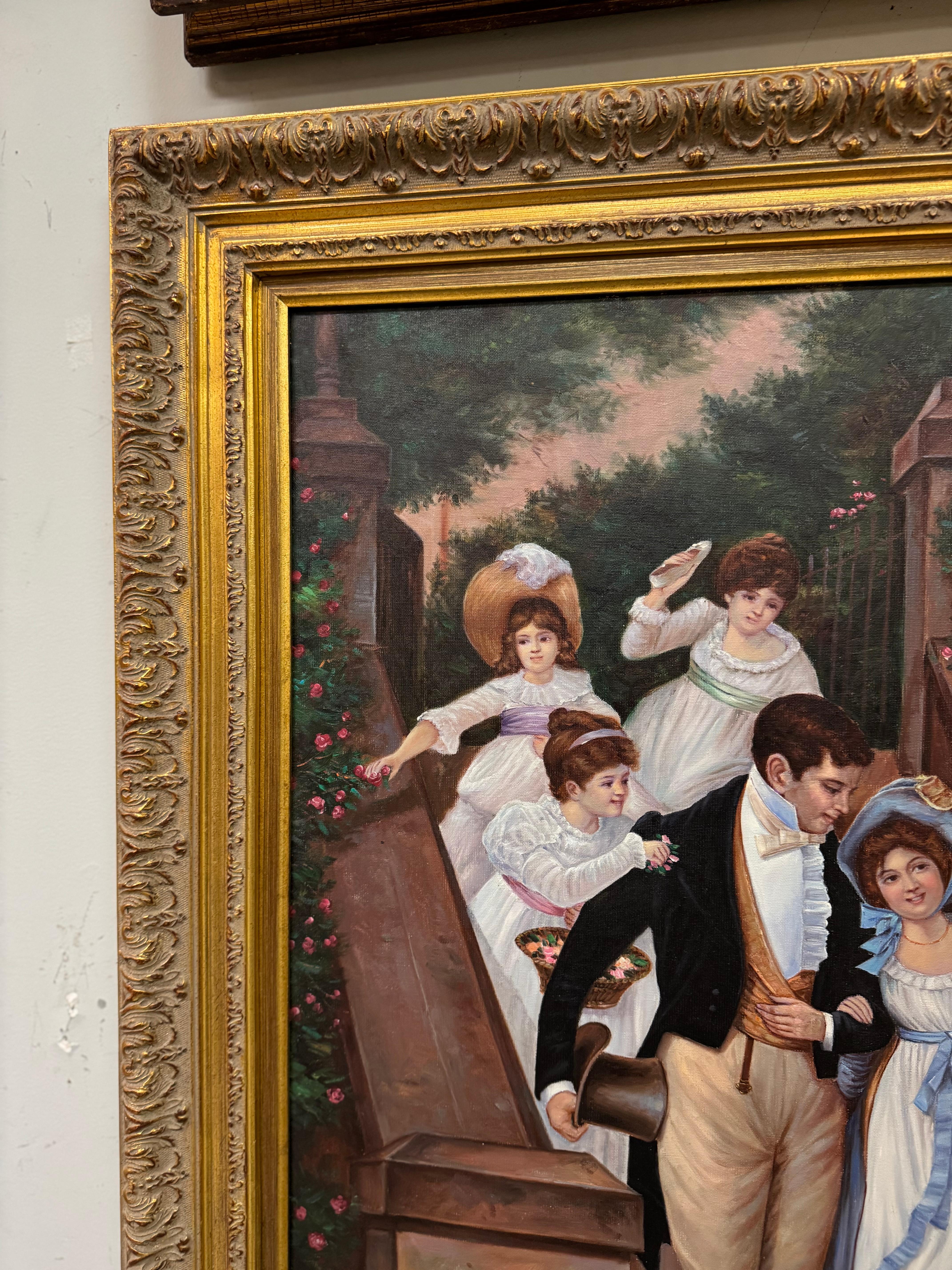 Vintage painting after Frederick Morgan off for the honeymoon painting For Sale 10