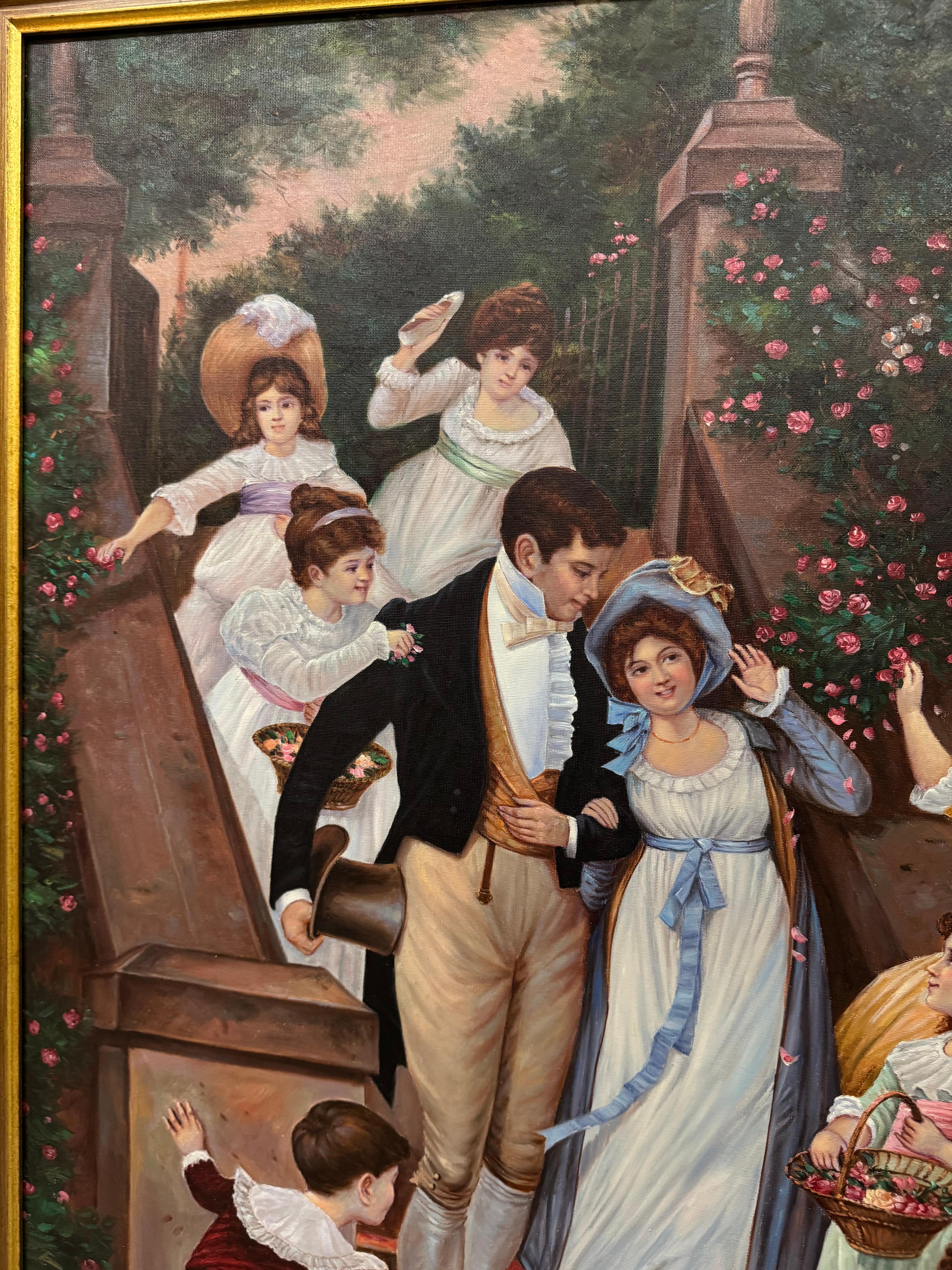 American Vintage painting after Frederick Morgan off for the honeymoon painting For Sale