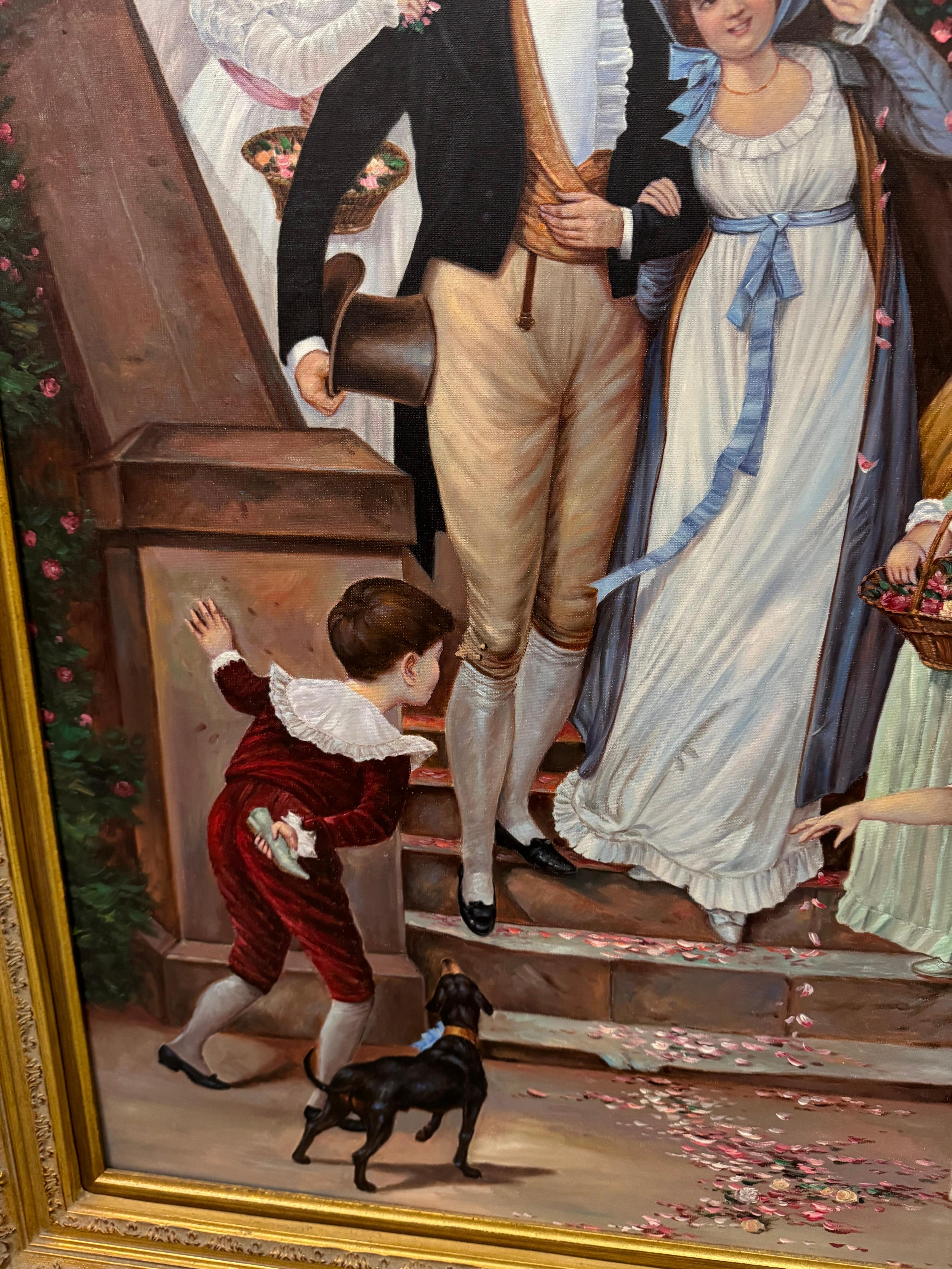 20th Century Vintage painting after Frederick Morgan off for the honeymoon painting For Sale