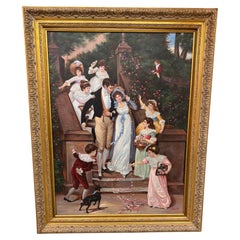 Vintage painting after Frederick Morgan off for the honeymoon painting