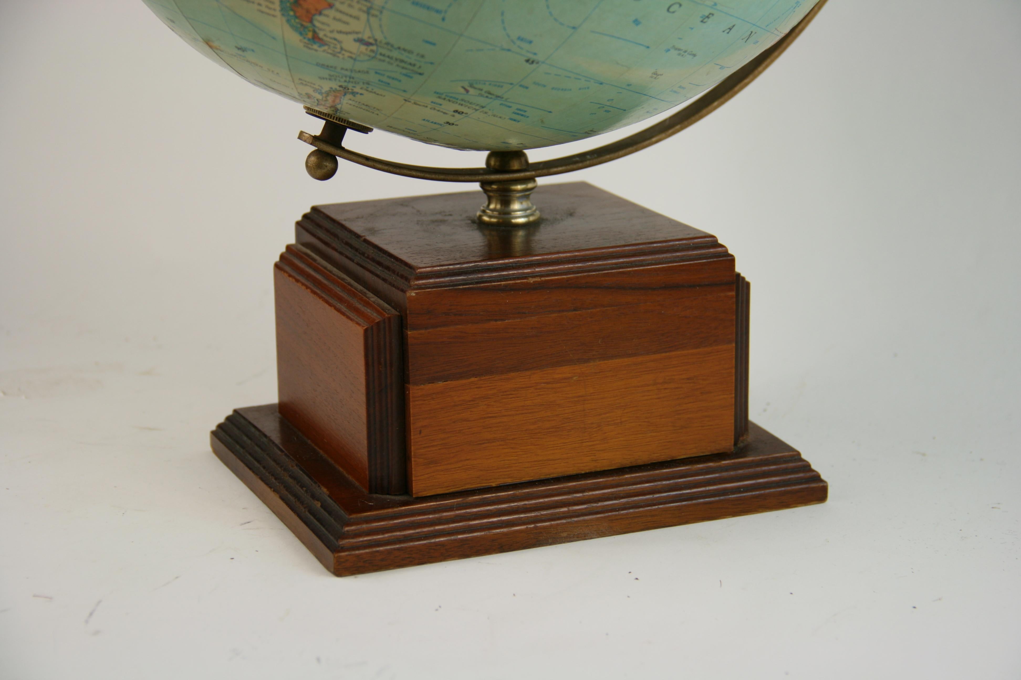 Reploge Terrestrial World Globe, Vintage im Zustand „Gut“ im Angebot in Douglas Manor, NY