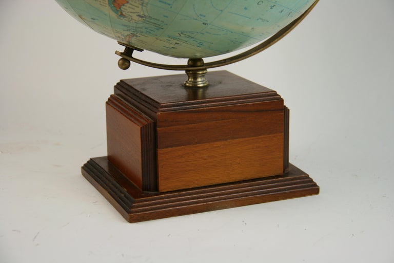 Vintage Reploge Terrestrial World Globe For Sale at 1stDibs
