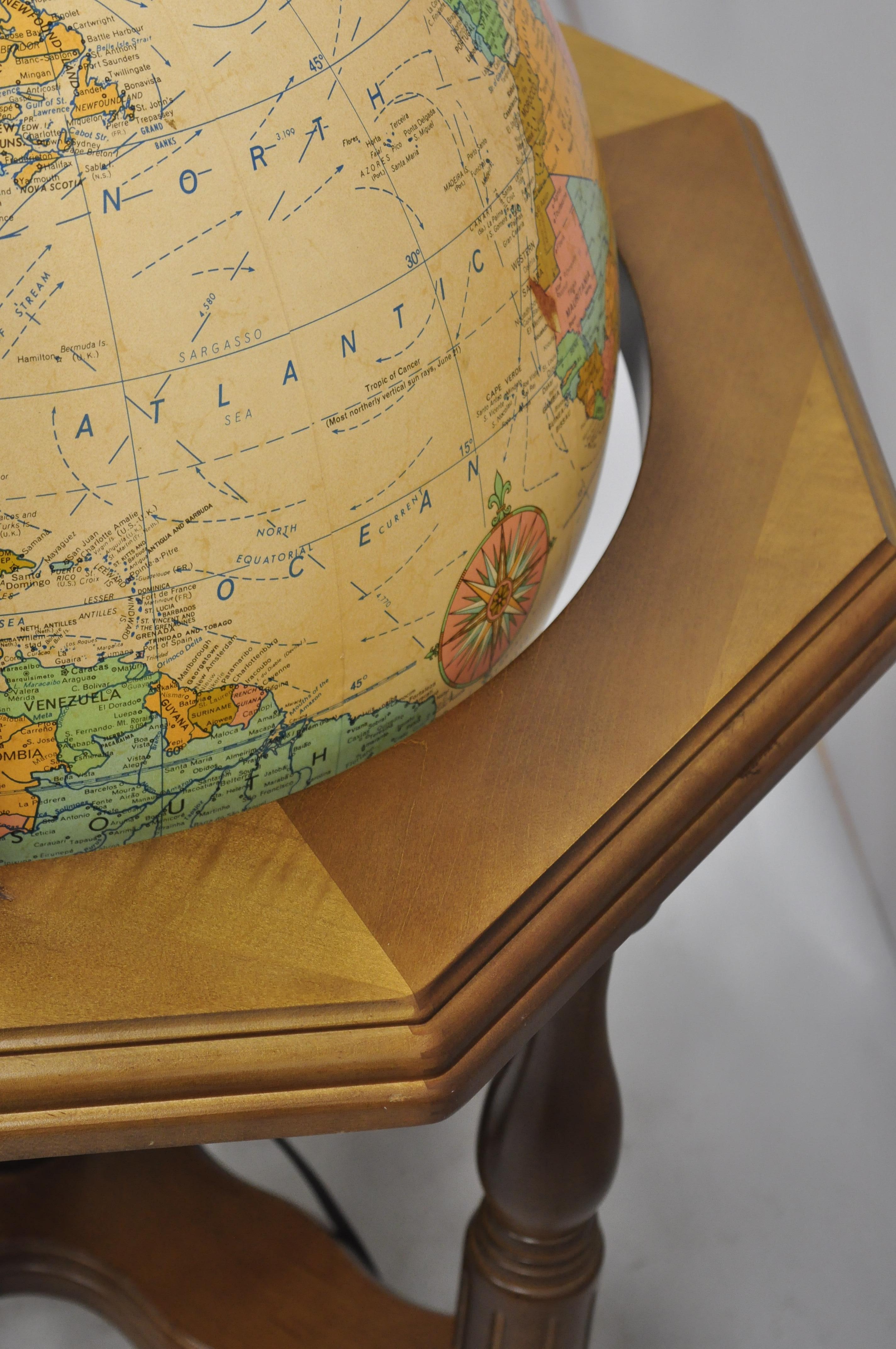 Replogle Livingston 12-Inch Illuminated Globe – Raised Relief, 2-Way Political/Vegetation Map, Hardwood Base