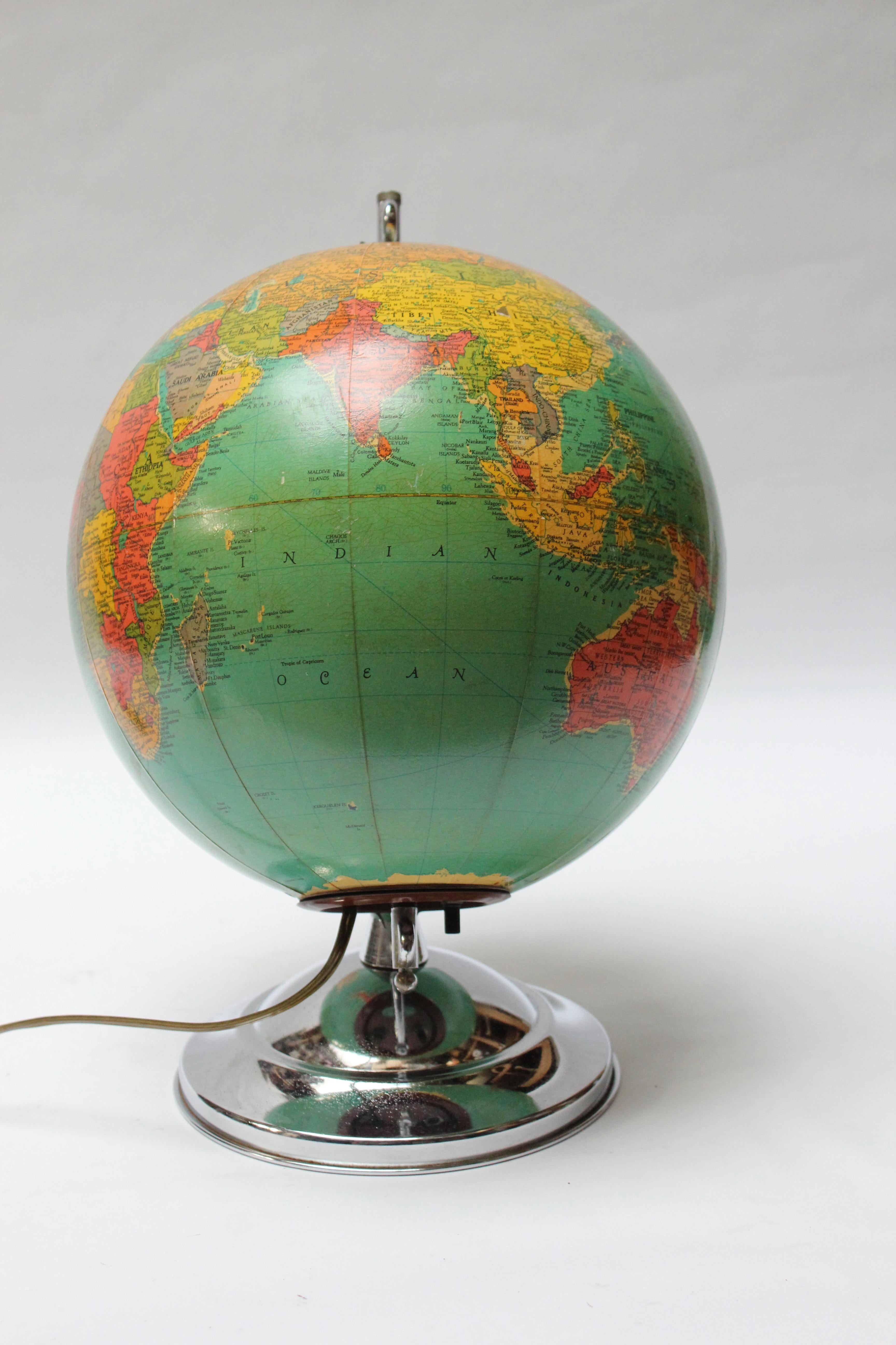 vintage replogle lighted globe