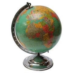 Vintage Replogle Glass Illuminated Library Globe