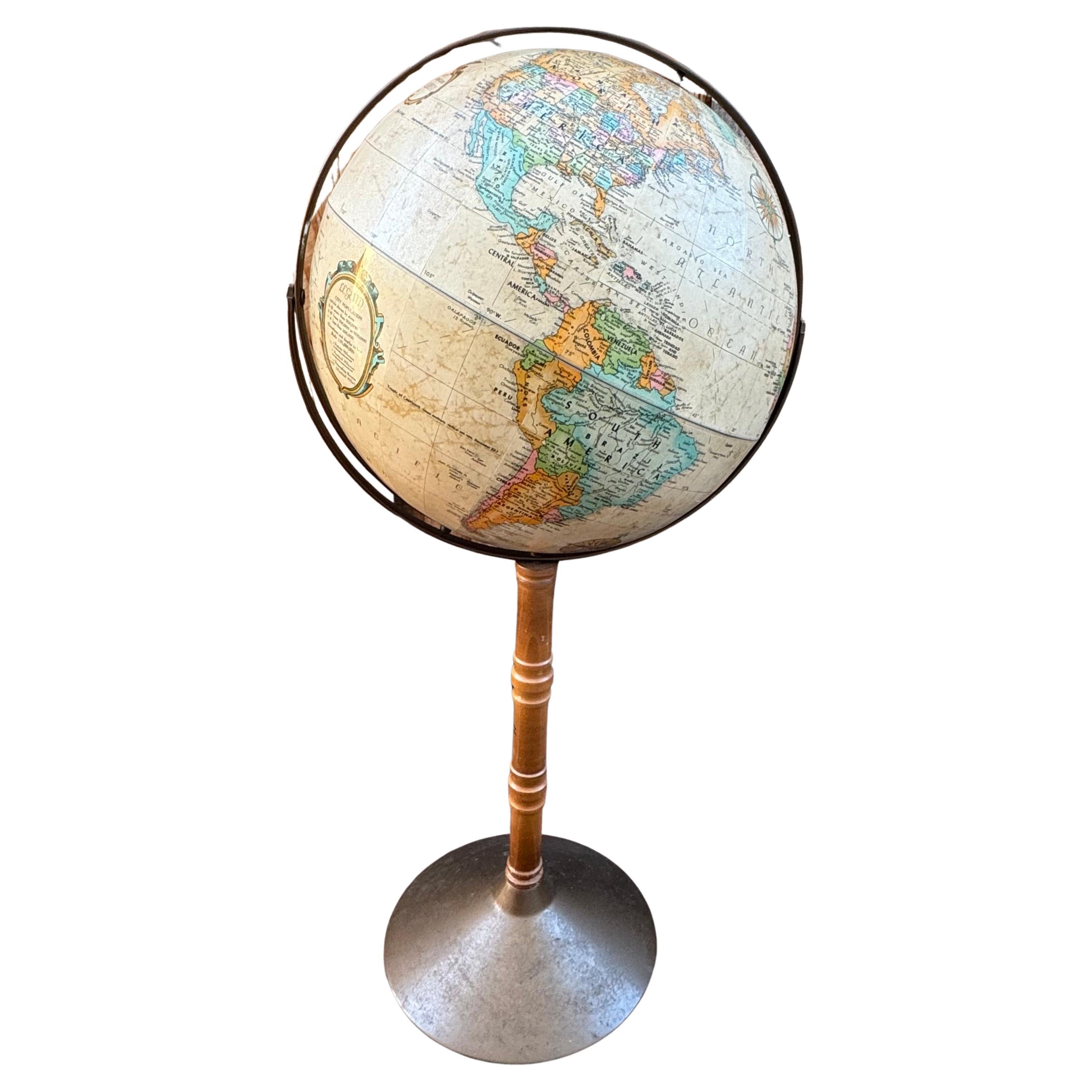 Vintage Replogle World Globe On Stand