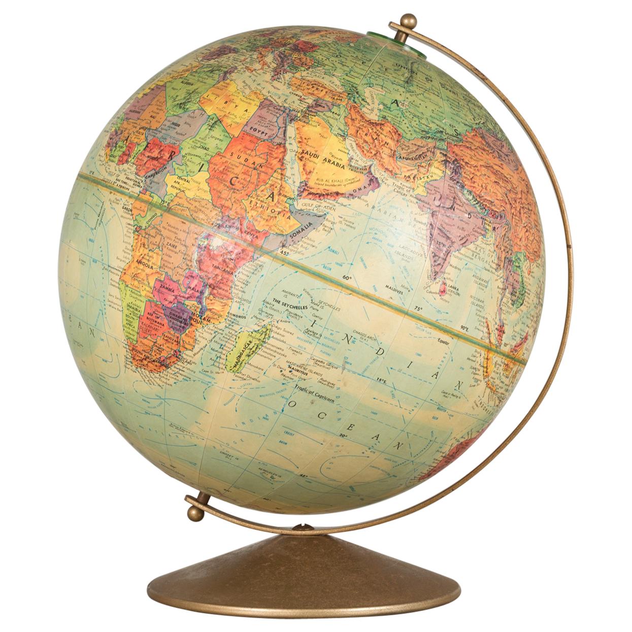 Vintage Replogle World Nation Series Globe, circa 1970