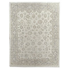 Vintage Reproduction Blue Oushak Wool Rug 13' x 17'