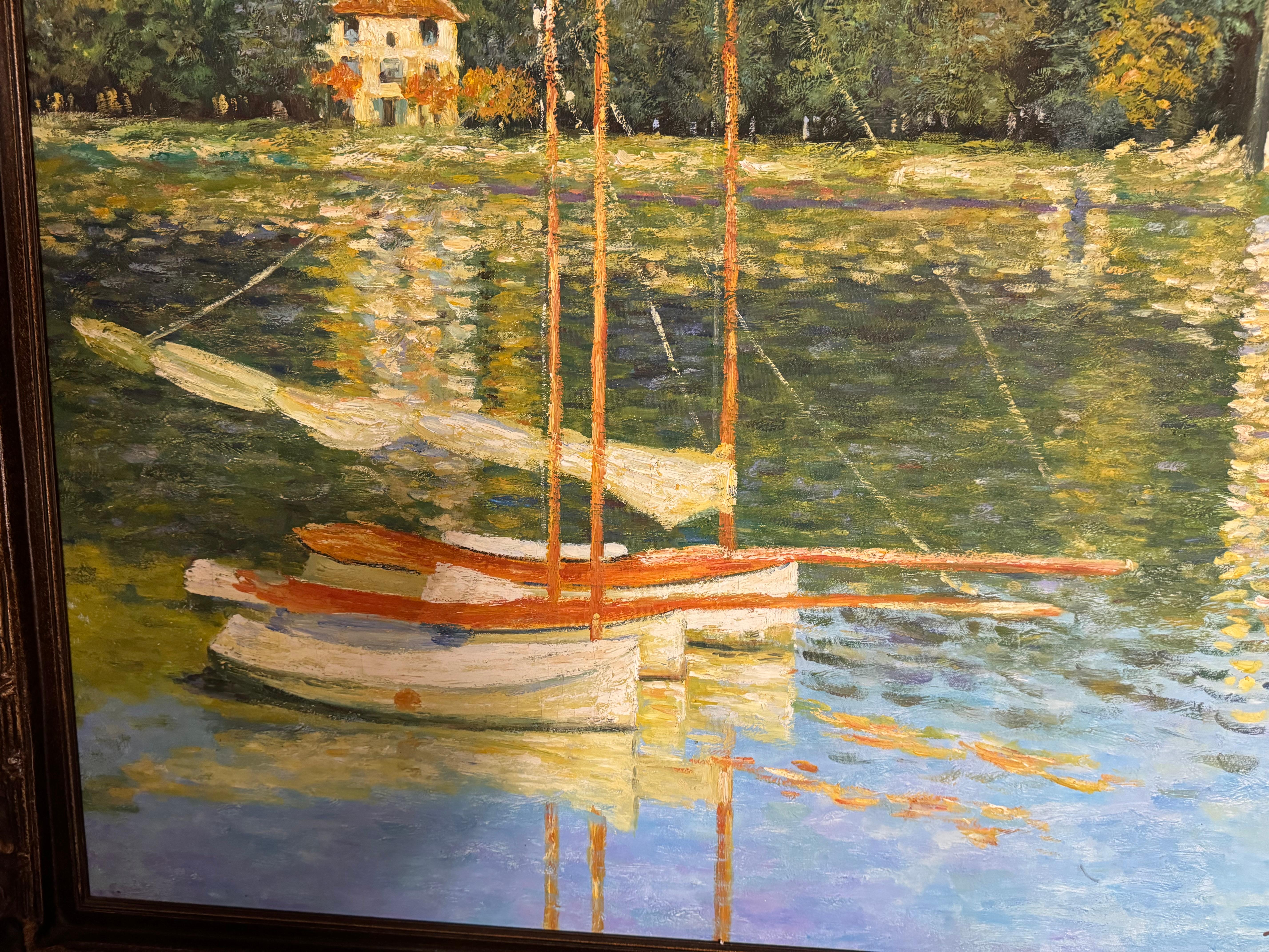 Expressionist Vintage The Bridge at Argenteuil  by Claude Monet signed by artist