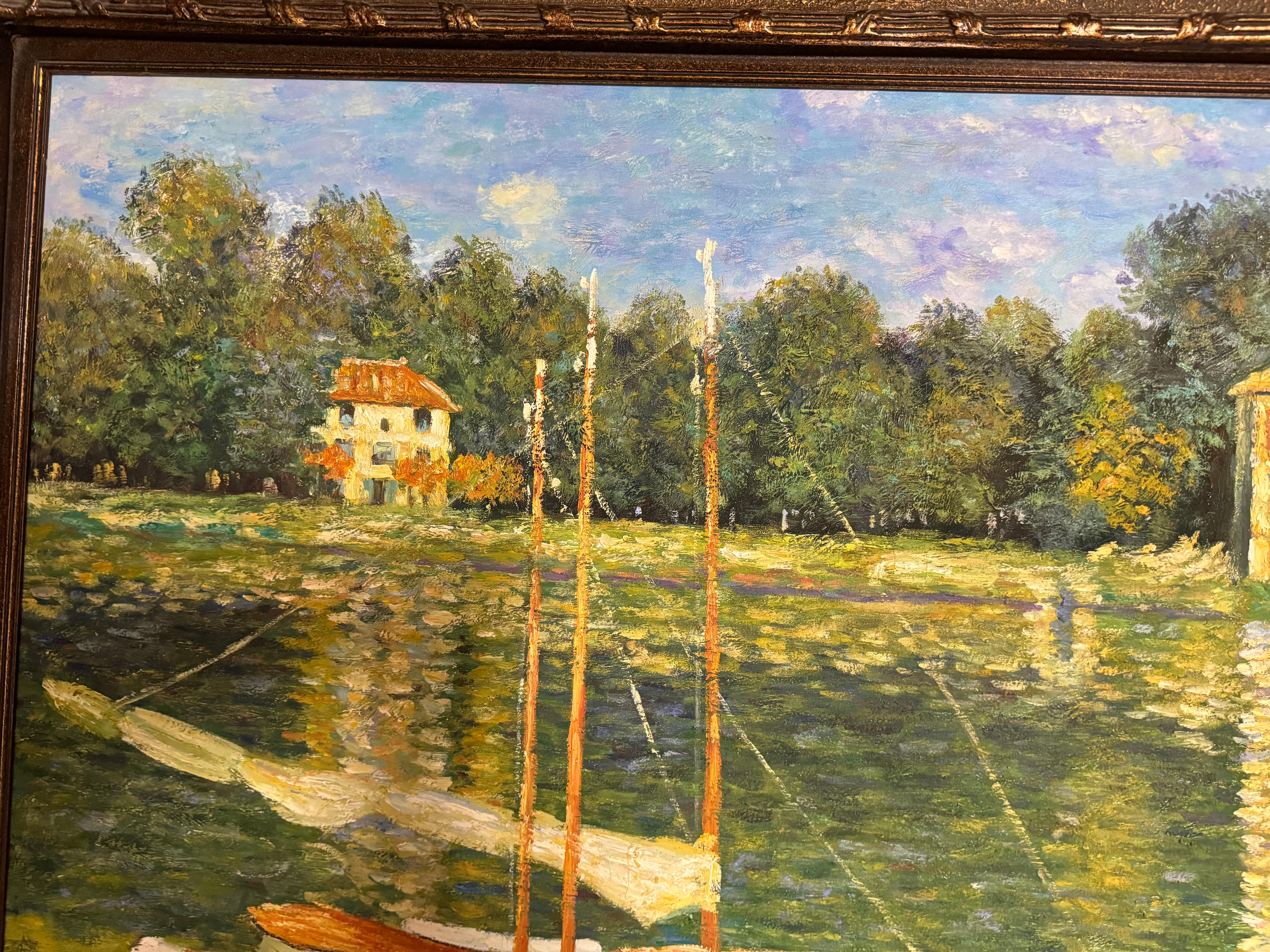 Vintage The Bridge at Argenteuil  by Claude Monet signed by artist In Good Condition In Birmingham, AL