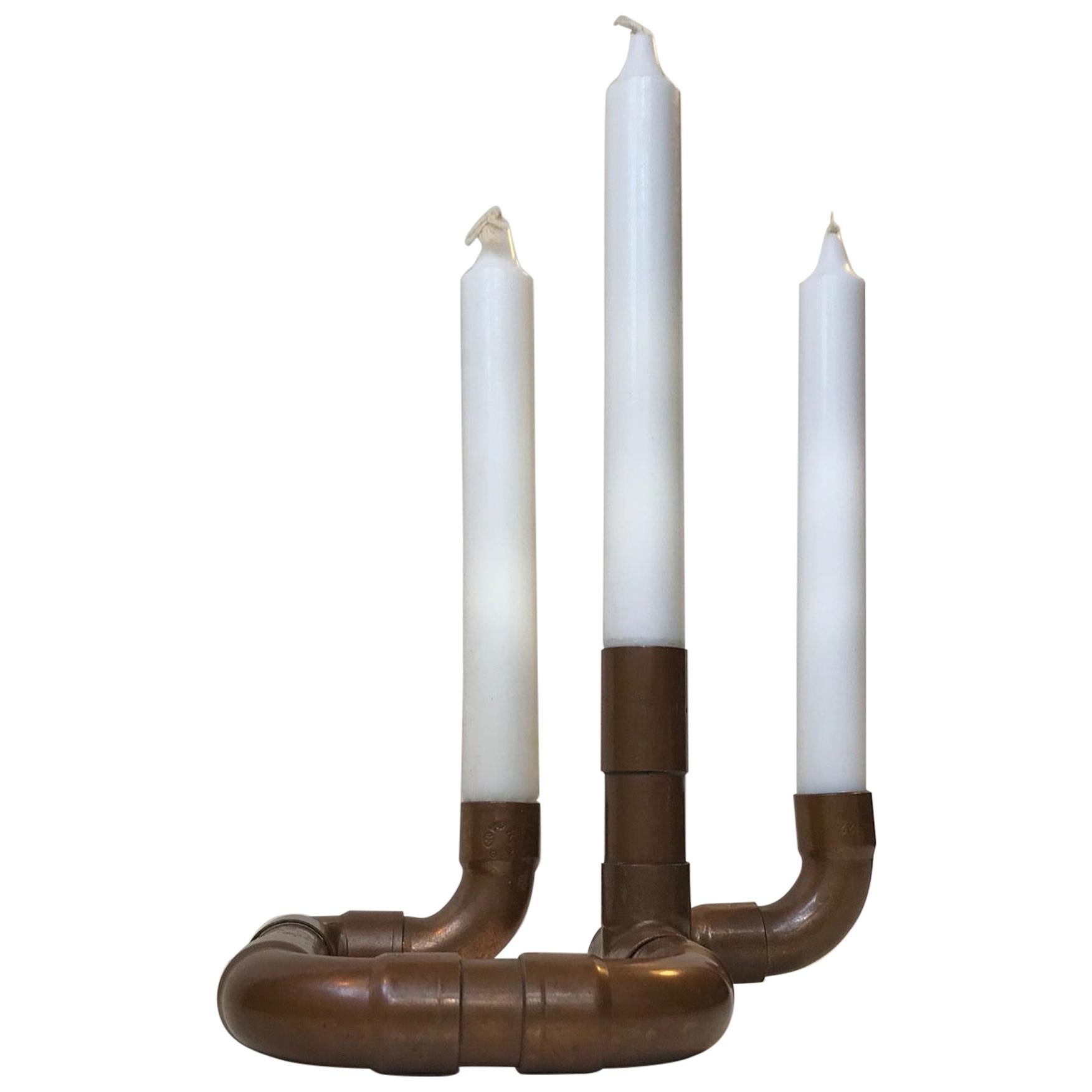 Copper Pipe Single Candle Holder