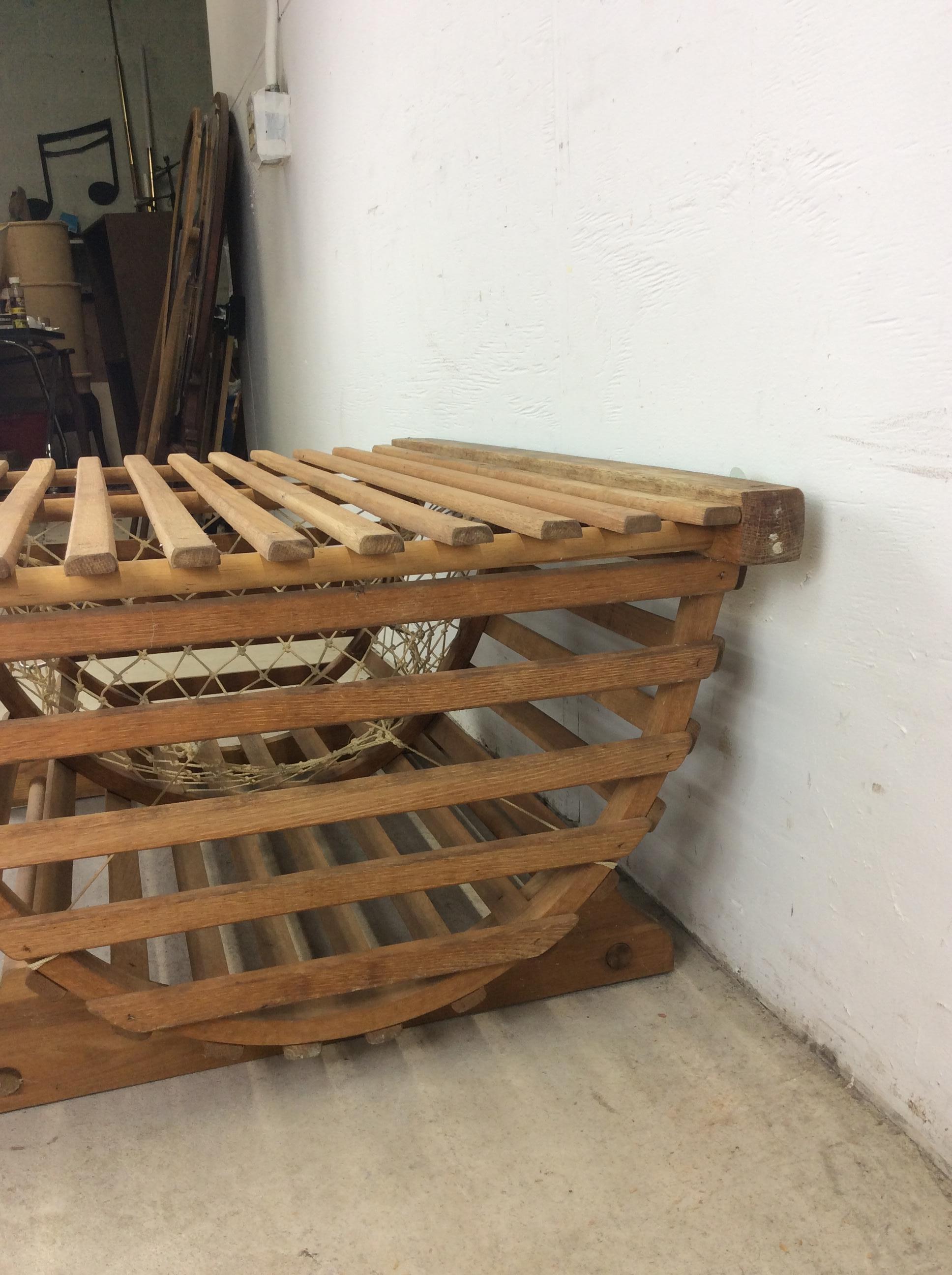 Tavolino da caffè trappola per aragoste in legno vintage riutilizzato in vendita 10