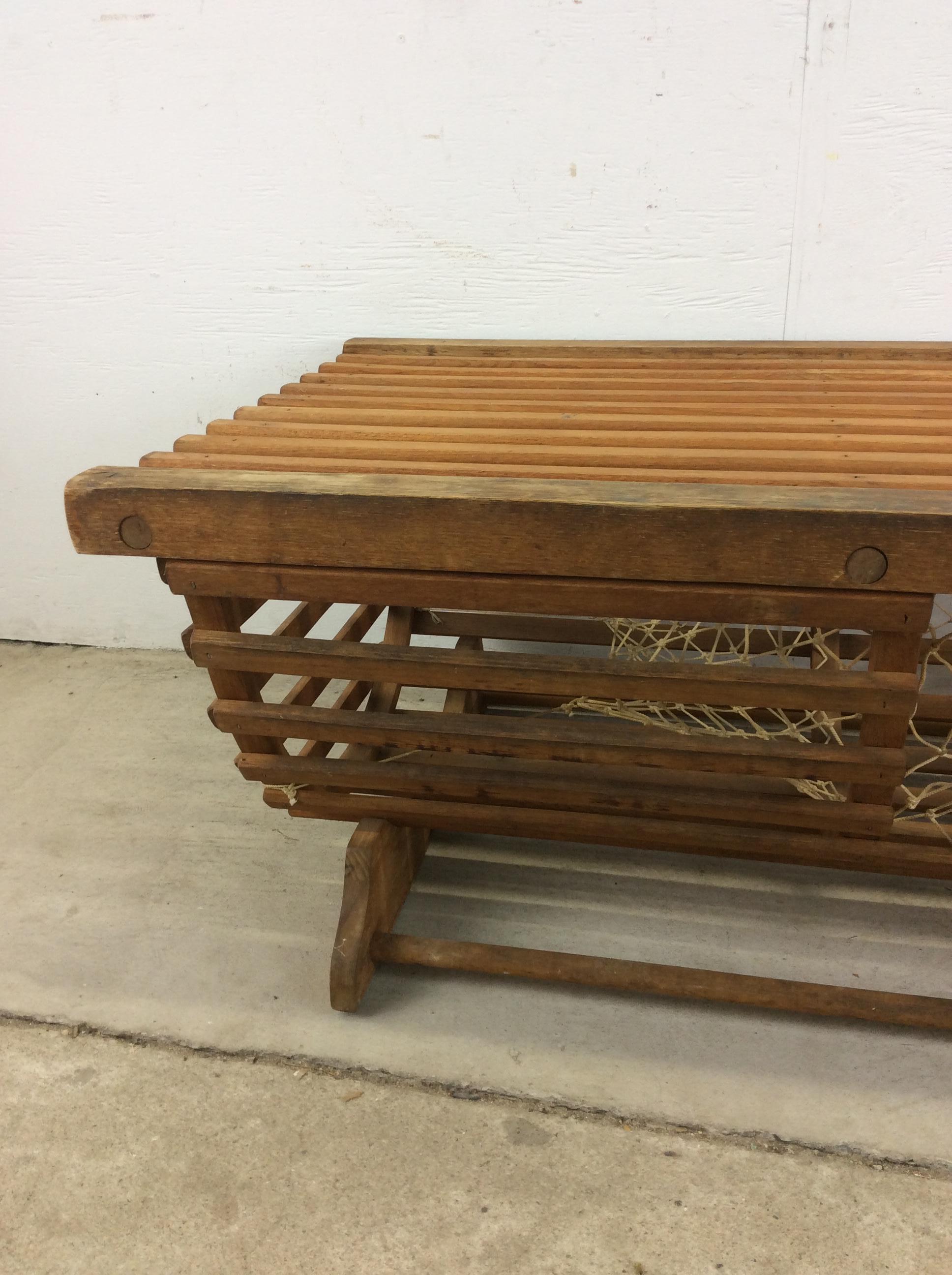 Tavolino da caffè trappola per aragoste in legno vintage riutilizzato in vendita 12