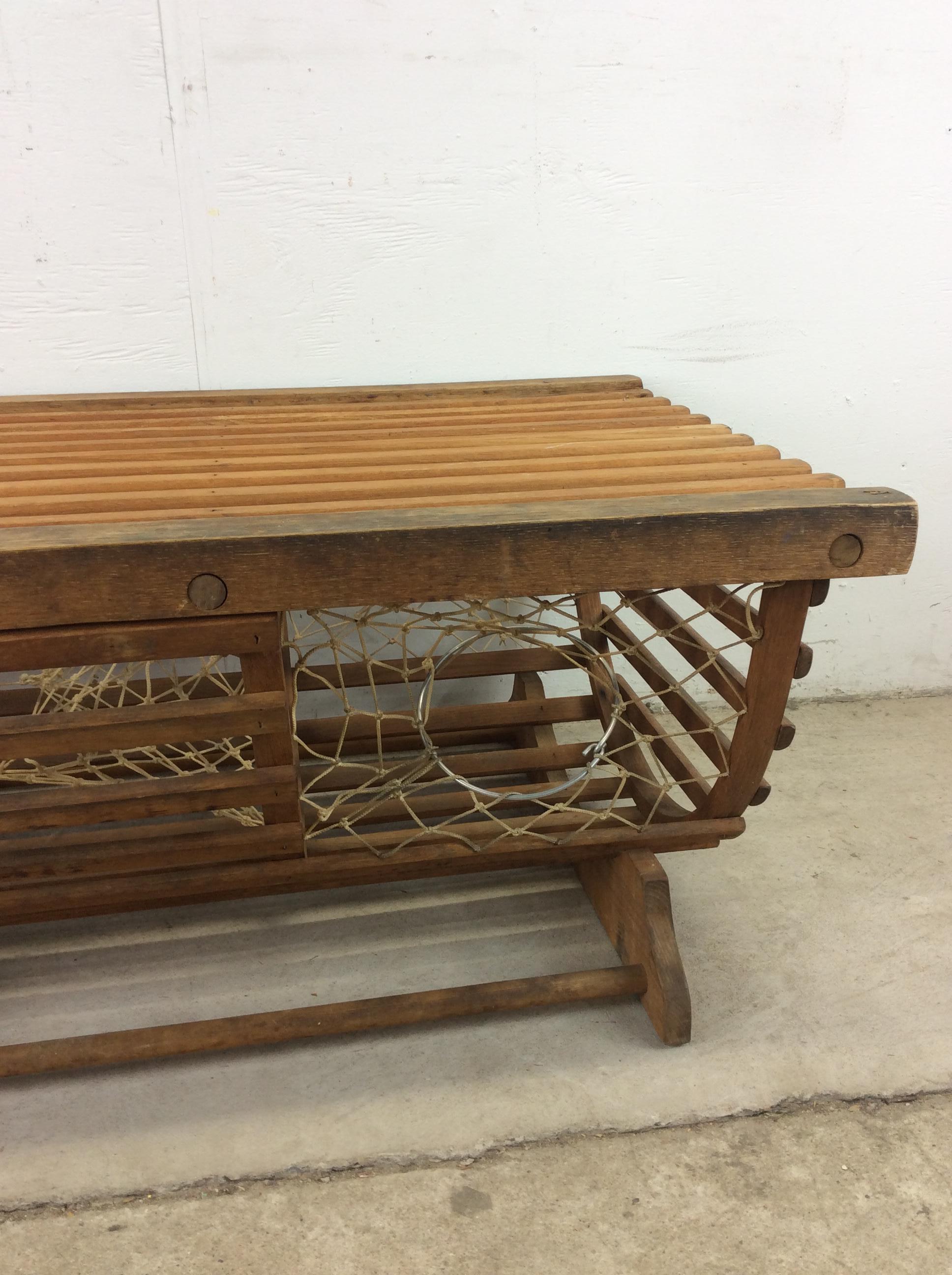 Tavolino da caffè trappola per aragoste in legno vintage riutilizzato in vendita 13