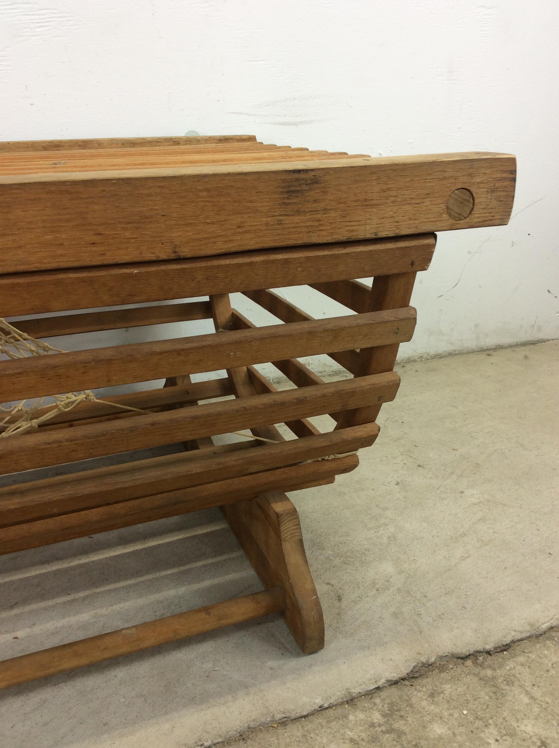 Tavolino da caffè trappola per aragoste in legno vintage riutilizzato in vendita 1