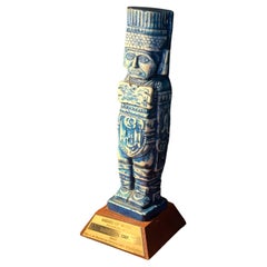 Vintage Resin and Wood Aztec Sculpture / Award
