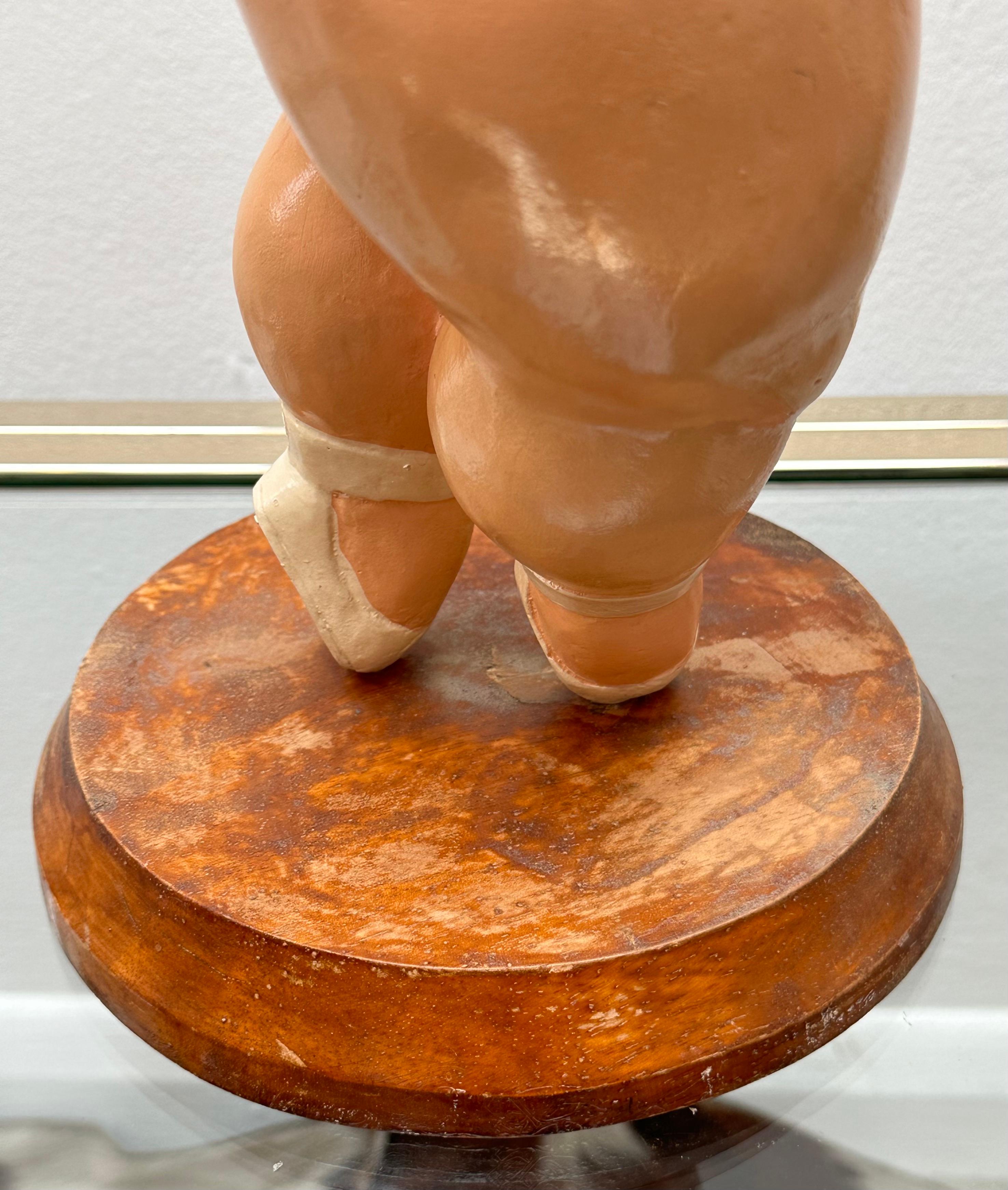 Handbemalte Harz-Ballerina En Pointe-Figur im Botero-Stil, Vintage 7