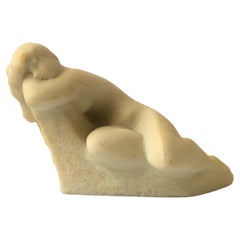 Vintage Resin Reclining Nude Sculpture by Vincent Glinsky