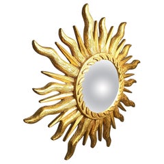 vintage resin sunburst mirror, 1960s