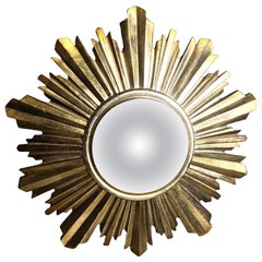 vintage resin sunburst mirror, 1960s