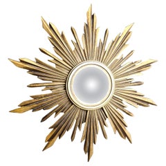 vintage resin sunburst mirror, 1960s