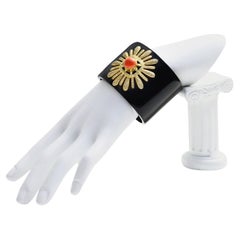 Vintage Resin Wide Diamante Faux Coral Cuff, Circa 1990s
