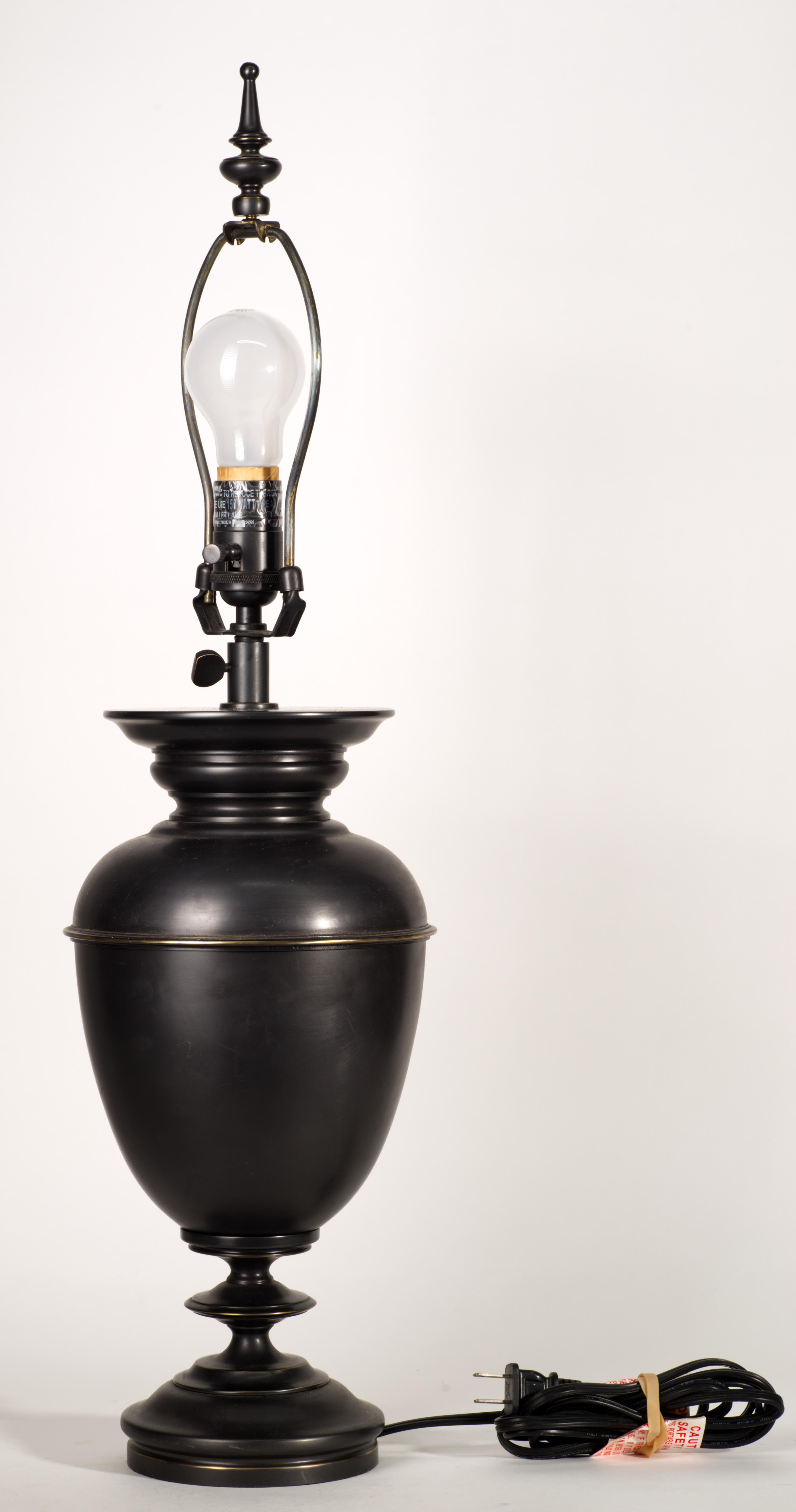 Patinated Vintage Restoration Hardware Bronze Urn Table Lamp For Sale