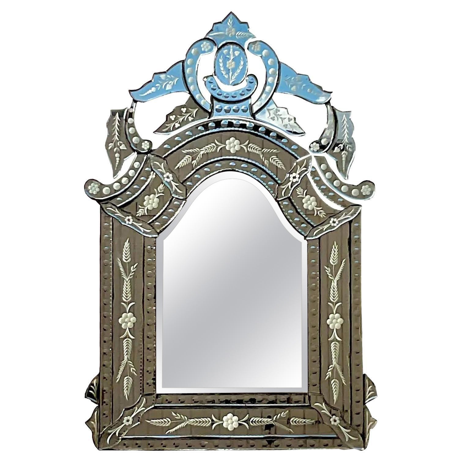 Vintage Restoration Hardware French Rococo Large Etched Mirror