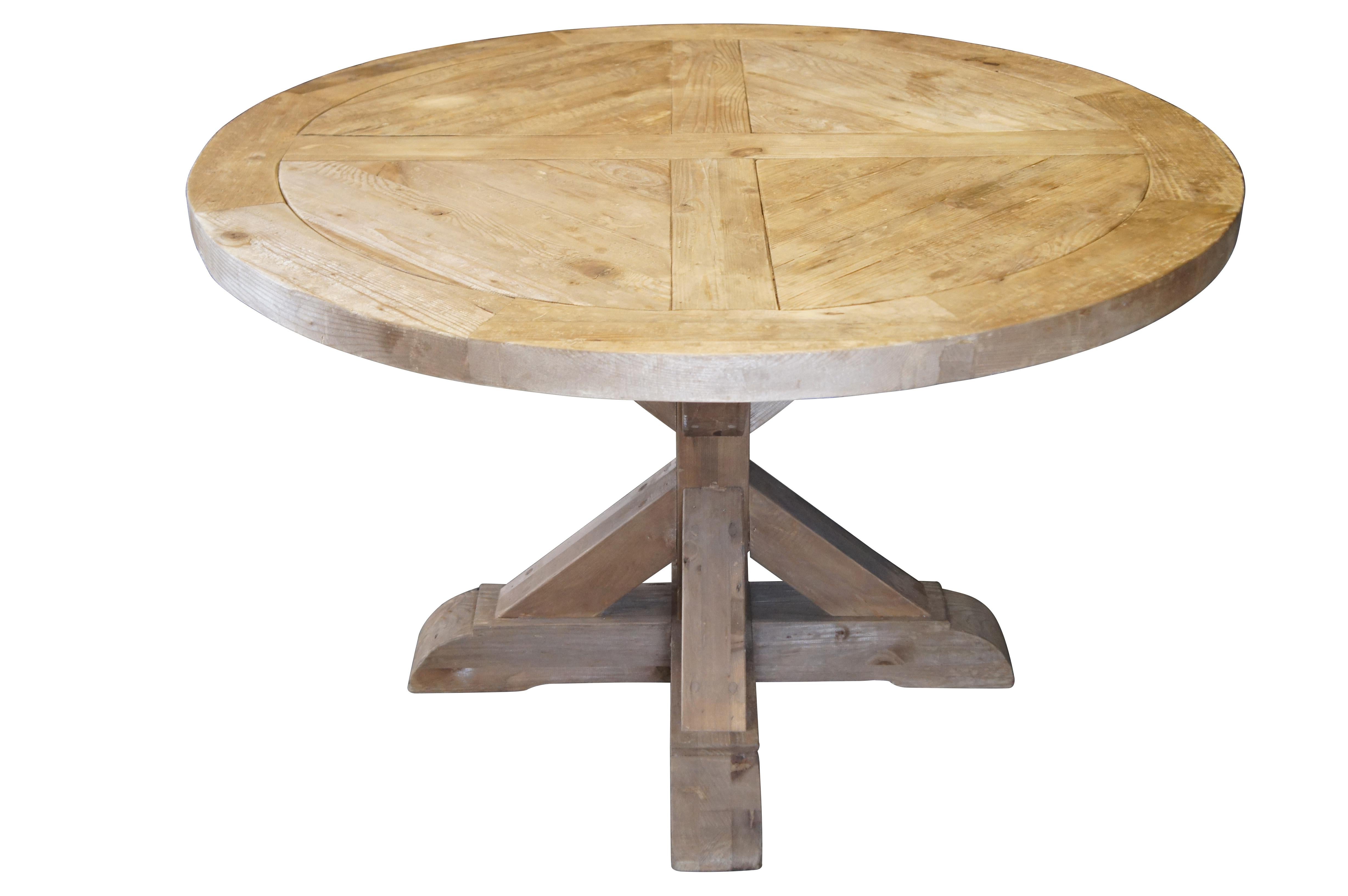 Vintage Restoration Hardware Rustic Pine Country Farmhouse Dining Table 48