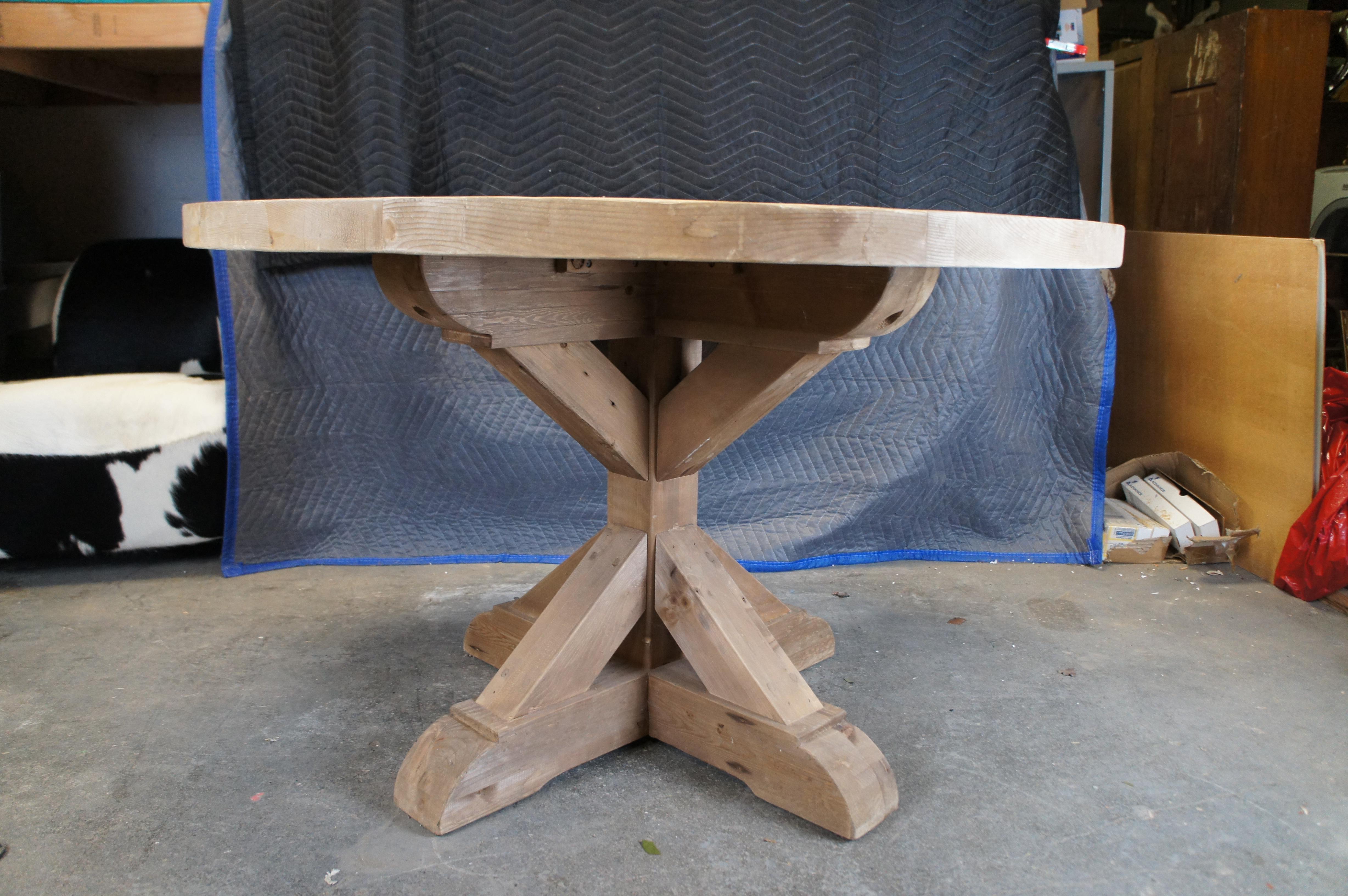 Vintage Restoration Hardware Rustic Pine Country Farmhouse Dining Table 48