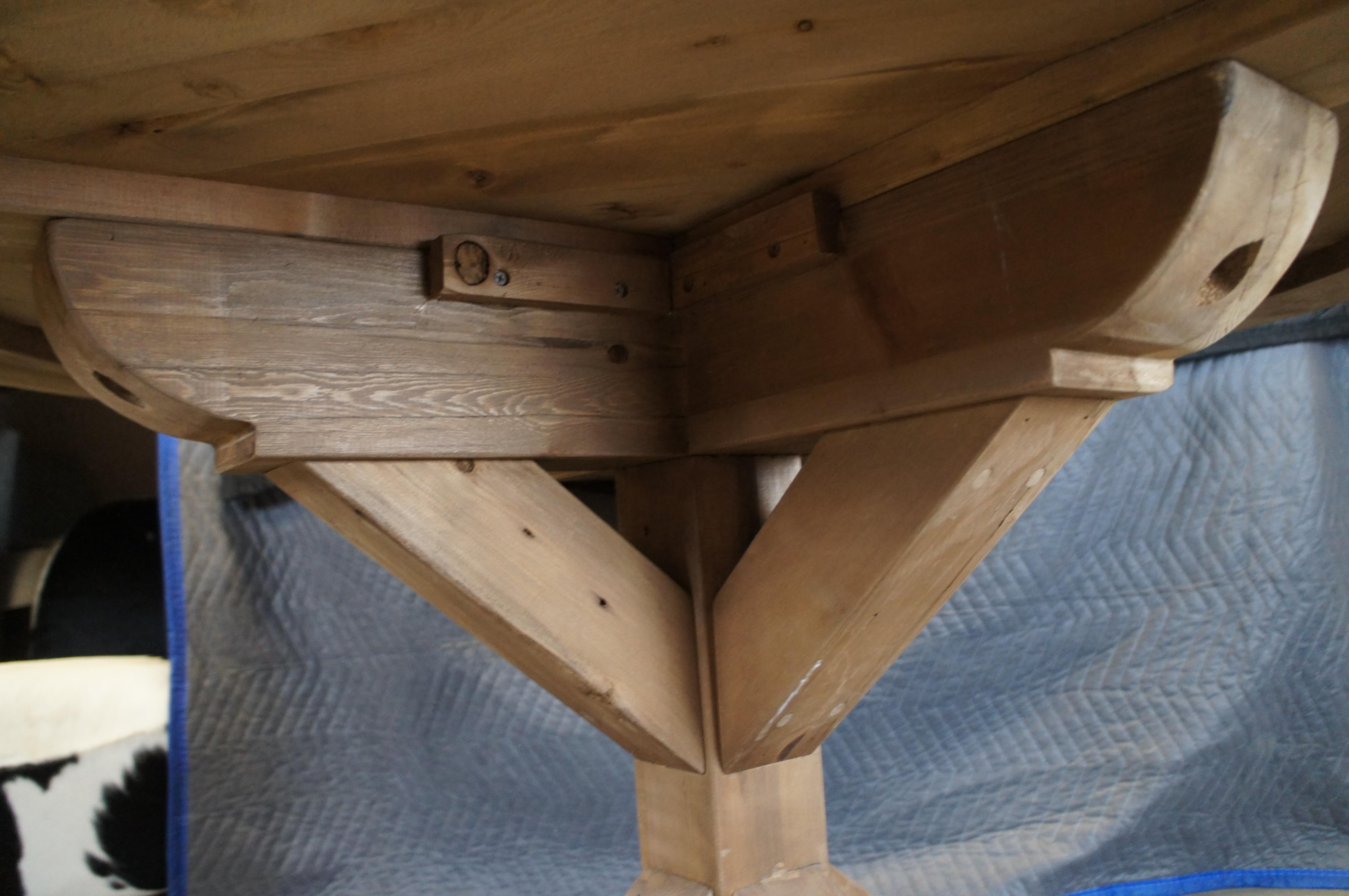 Vintage Restoration Hardware Rustic Pine Country Farmhouse Dining Table 48