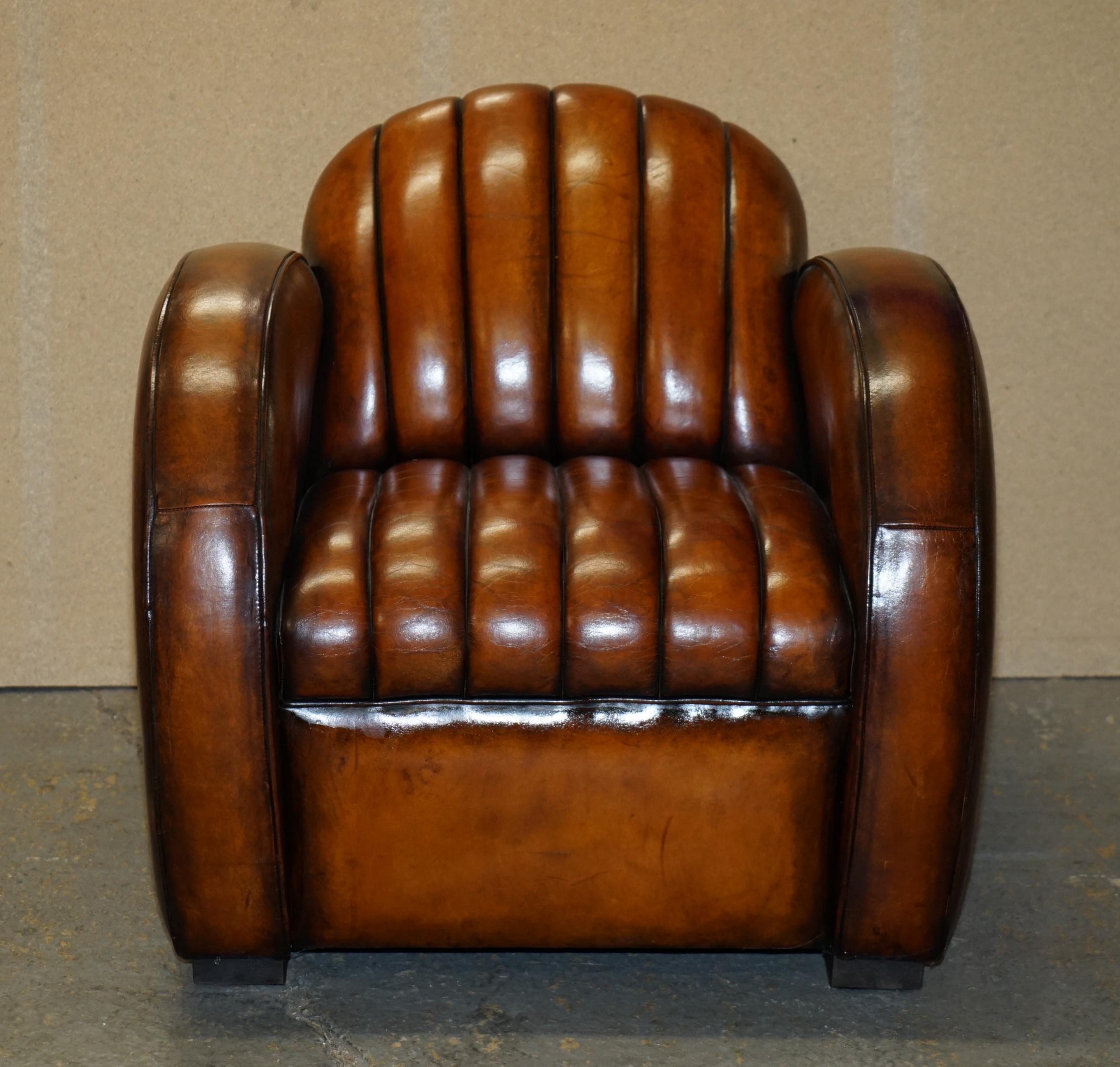 Royal House Antiques

Royal House Antiques is delighted to offer for sale this stunning fully restored hand dyed cigar brown leather, Art Deco style armchair based on the 1966 Mustang Fastback

Please note the delivery fee listed is just a guide, it
