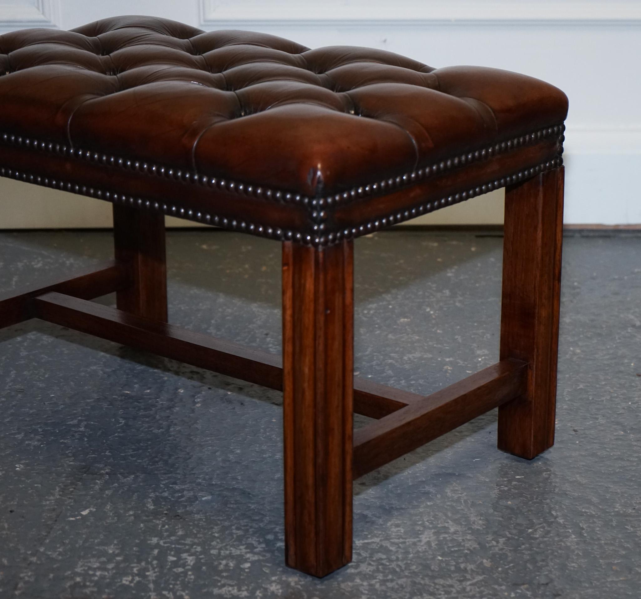 leather tufted stool