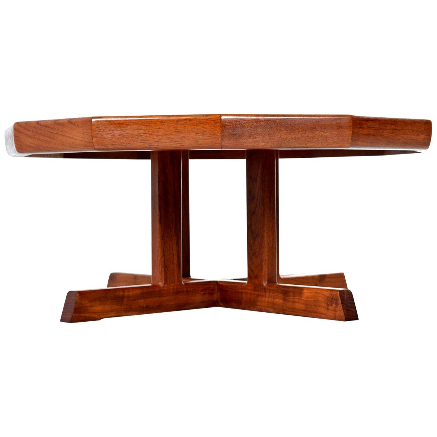 Vintage Restored Danish Modern Dodecagon Teak Coffee Table Made In