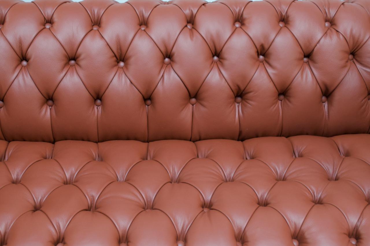 Vintage Restored English Leather Chesterfield Sofa 3