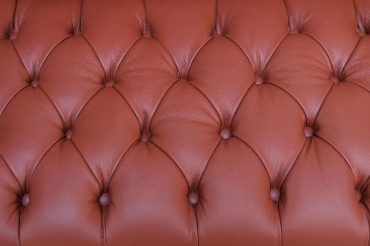 Vintage Restored English Leather Chesterfield Sofa 6