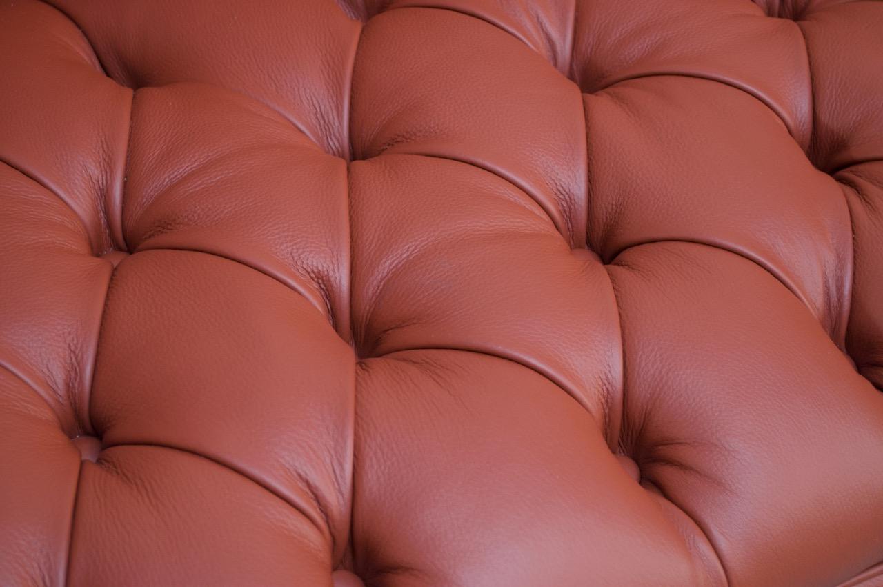 Vintage Restored English Leather Chesterfield Sofa 7