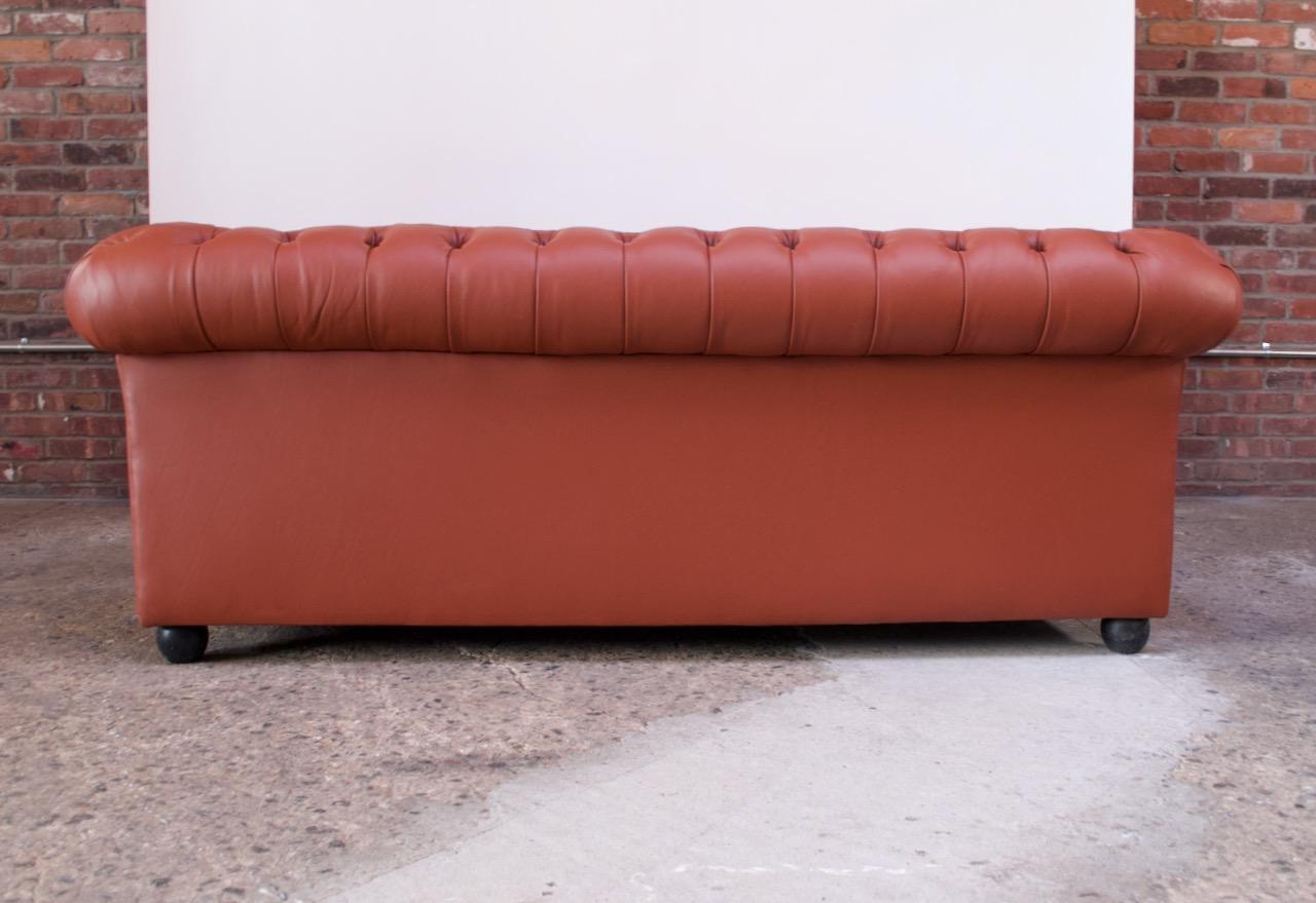 Vintage Restored English Leather Chesterfield Sofa 1
