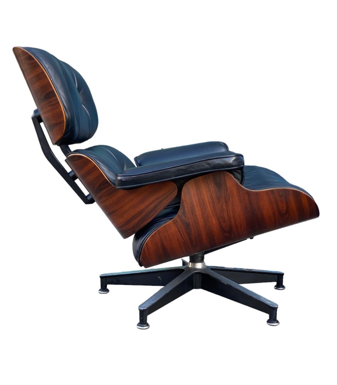 American Vintage Restored Herman Miller Eames Lounge Chair and Ottoman