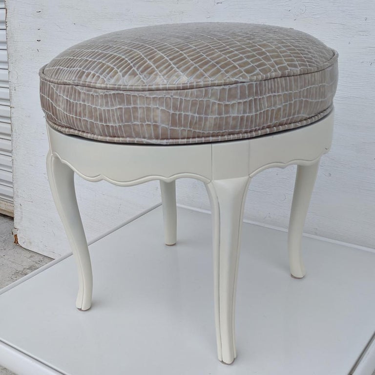 Vintage Restored Hollywood Regency Style Ottoman with Swivel at 1stDibs