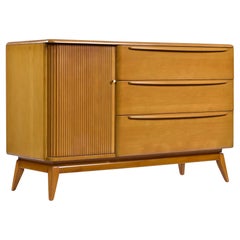 Restored Solid Maple Heywood Wakefield M-1542 Wheat Tambour Credenza